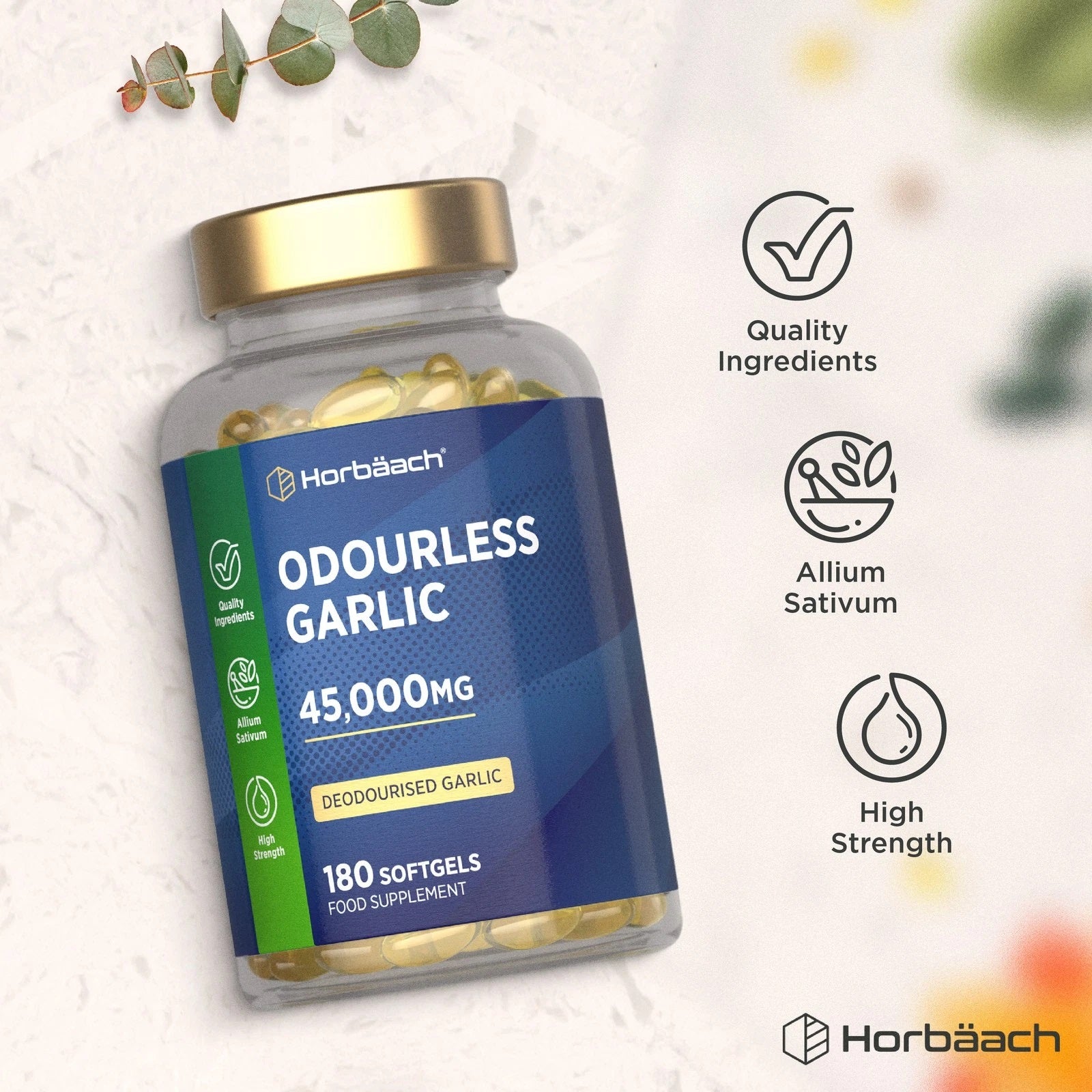 Odourless Garlic 45,000 mg | 180 Softgels
