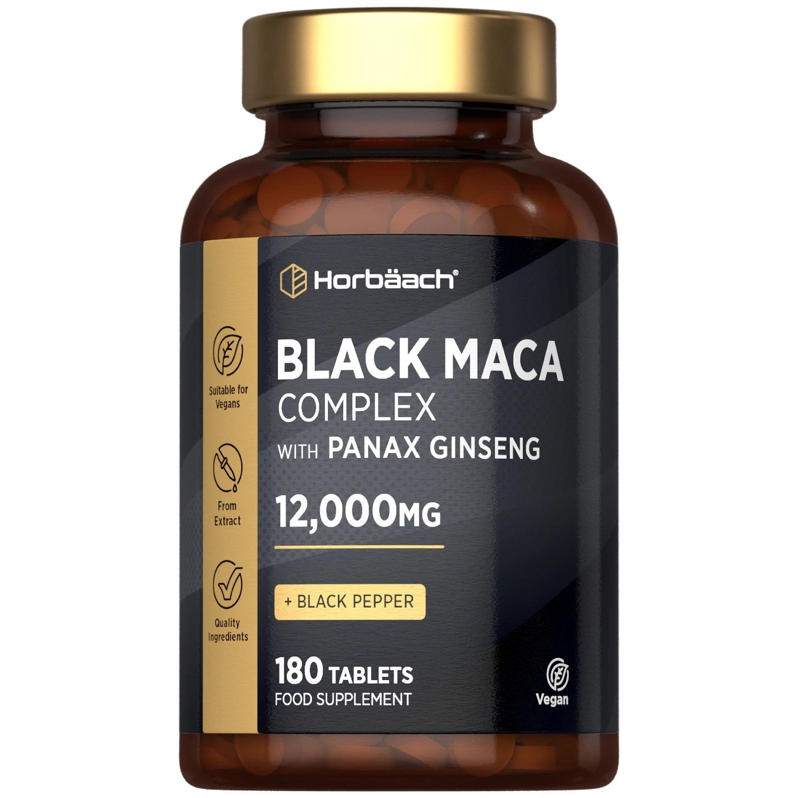 Black Maca Root Complex 12,000 mg | 180 Tablets