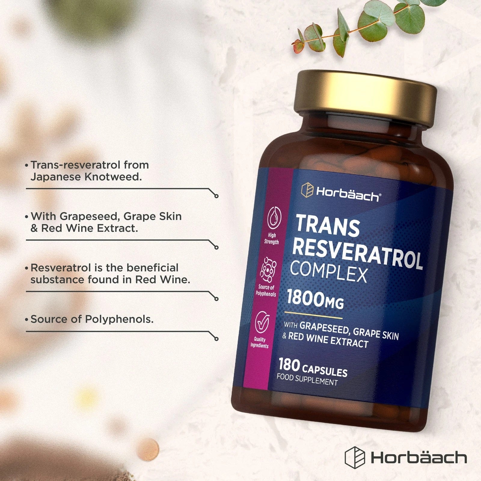 Trans Resveratrol Complex 1800 mg | 180 Capsules