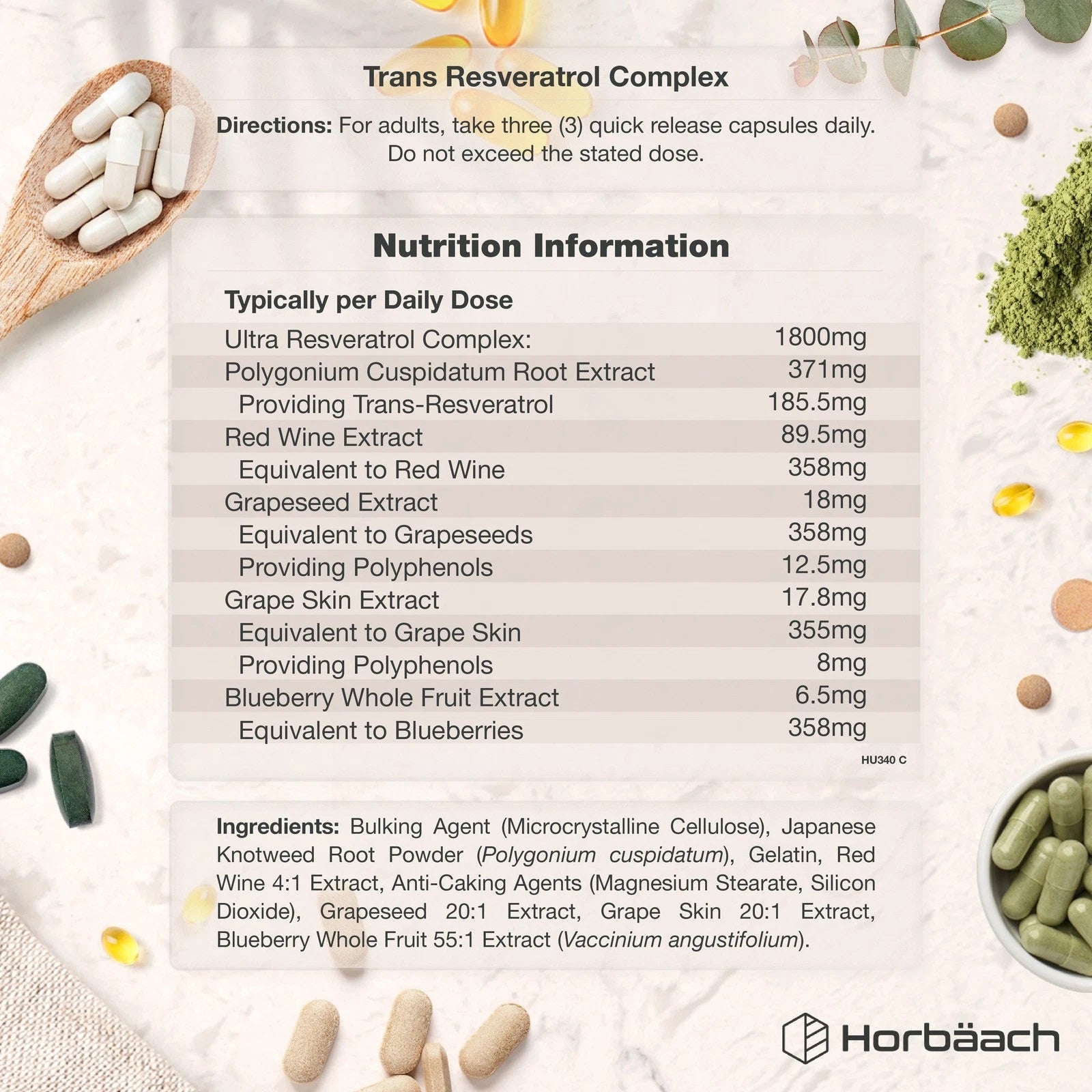 Trans Resveratrol Complex 1800 mg | 180 Capsules