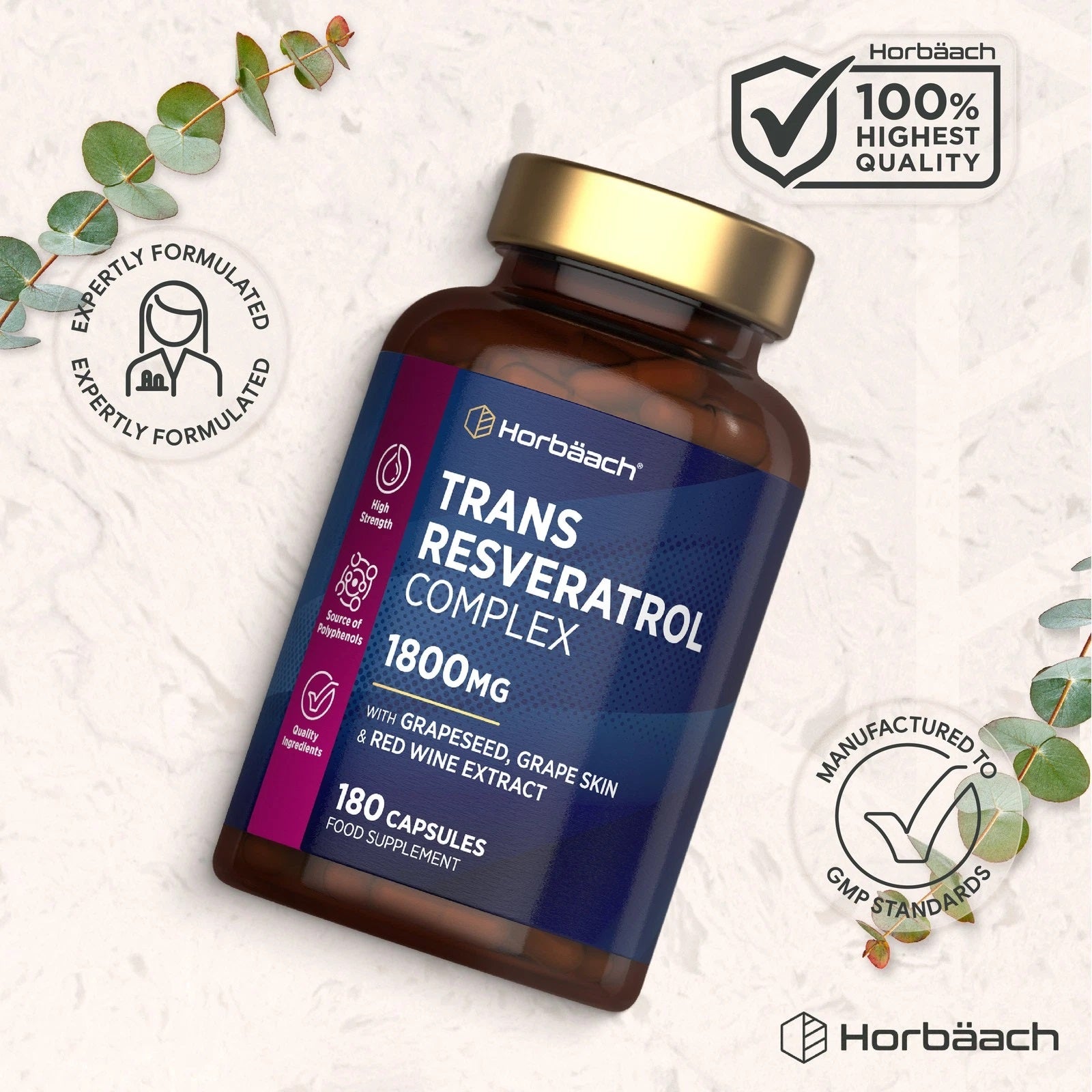 Trans Resveratrol Complex 1800 mg | 180 Capsules