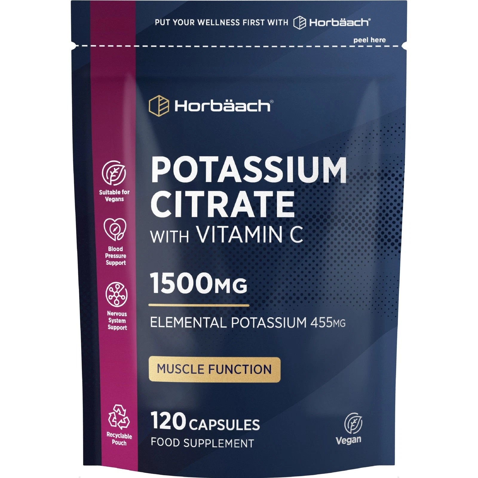 Potassium Citrate 1500 mg with Vitamin C | 120 Capsules