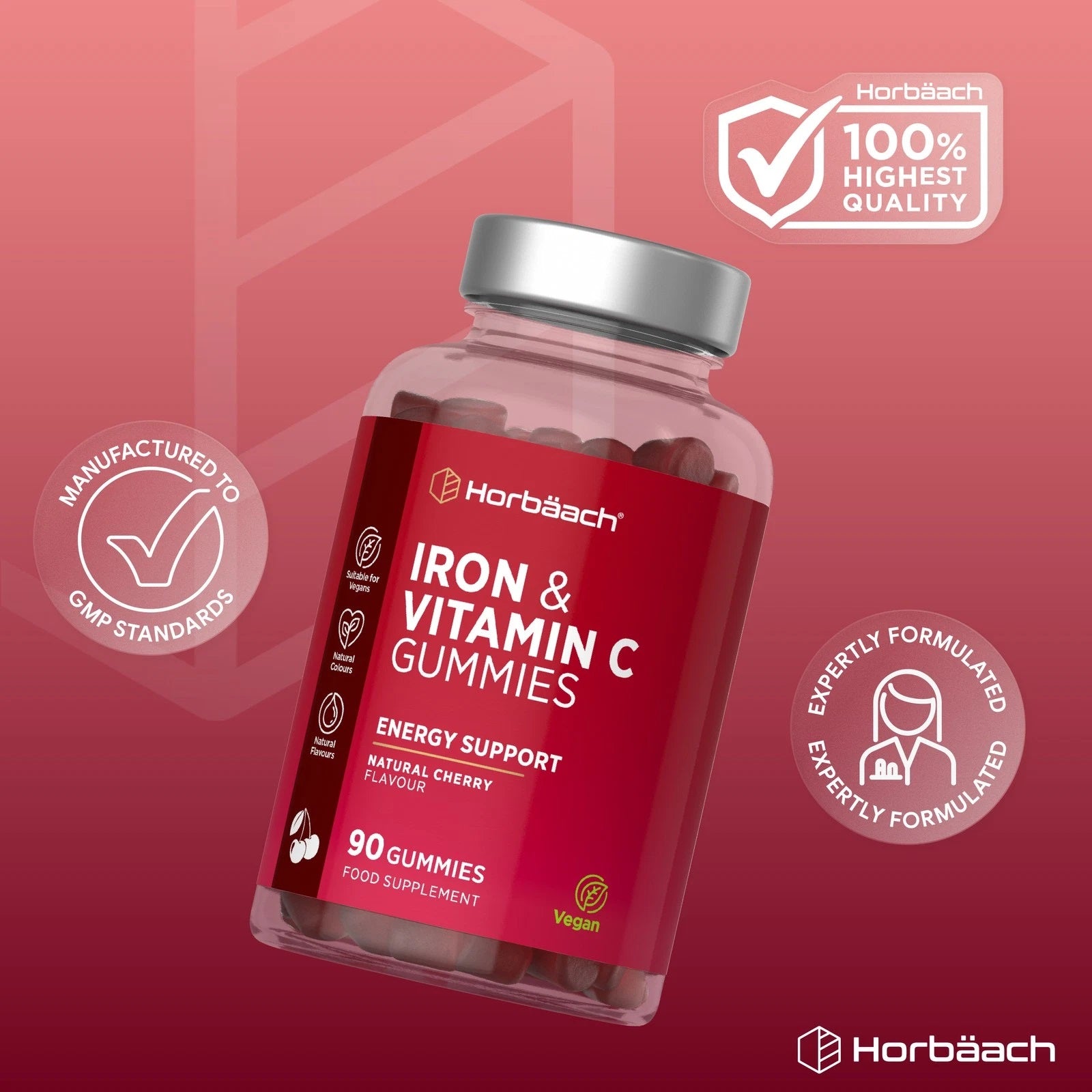 Iron 14 mg with Vitamin C | 90 Gummies