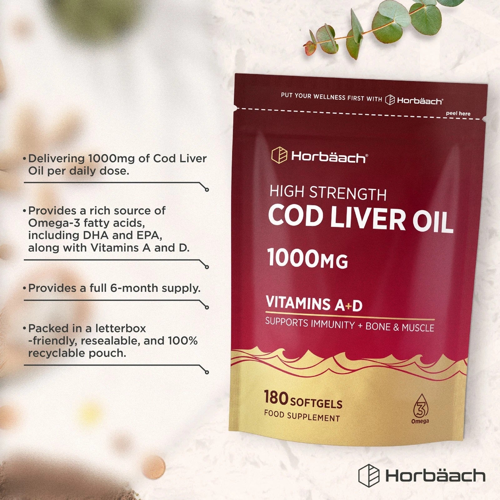 Cod Liver Oil 1000 mg | 180 Softgels