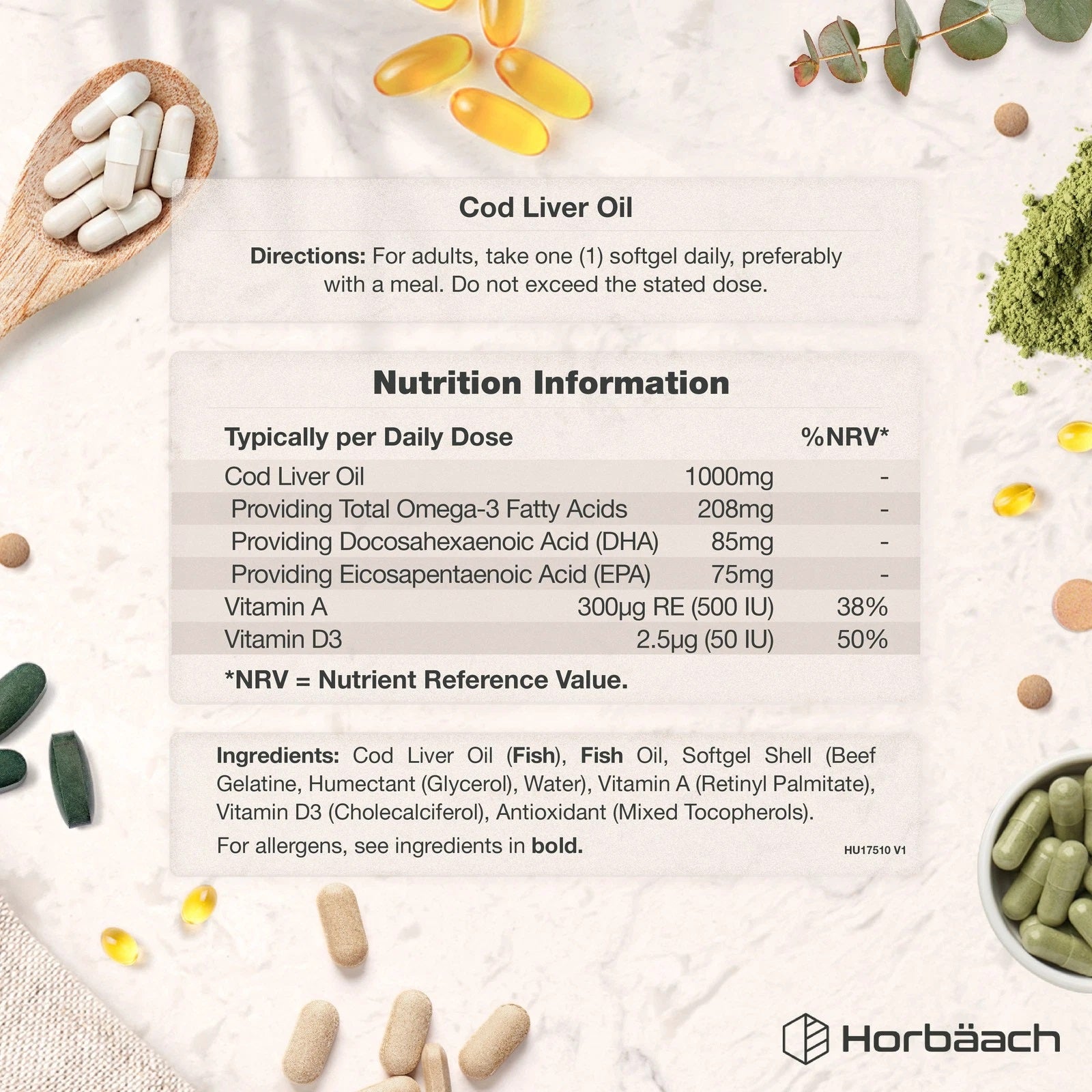 Cod Liver Oil 1000 mg | 180 Softgels