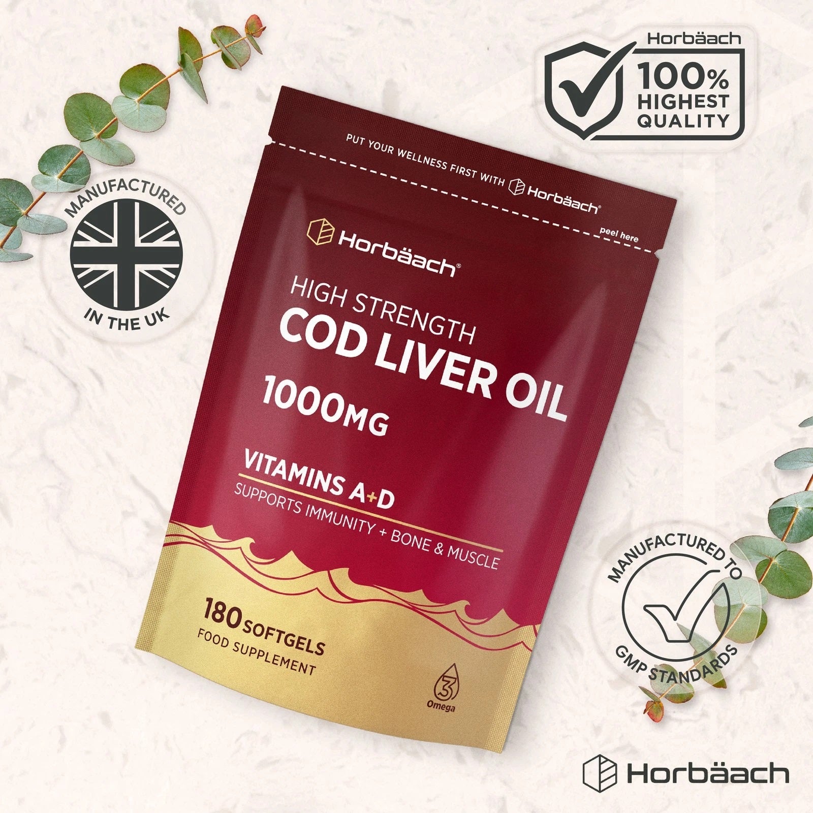 Cod Liver Oil 1000 mg | 180 Softgels