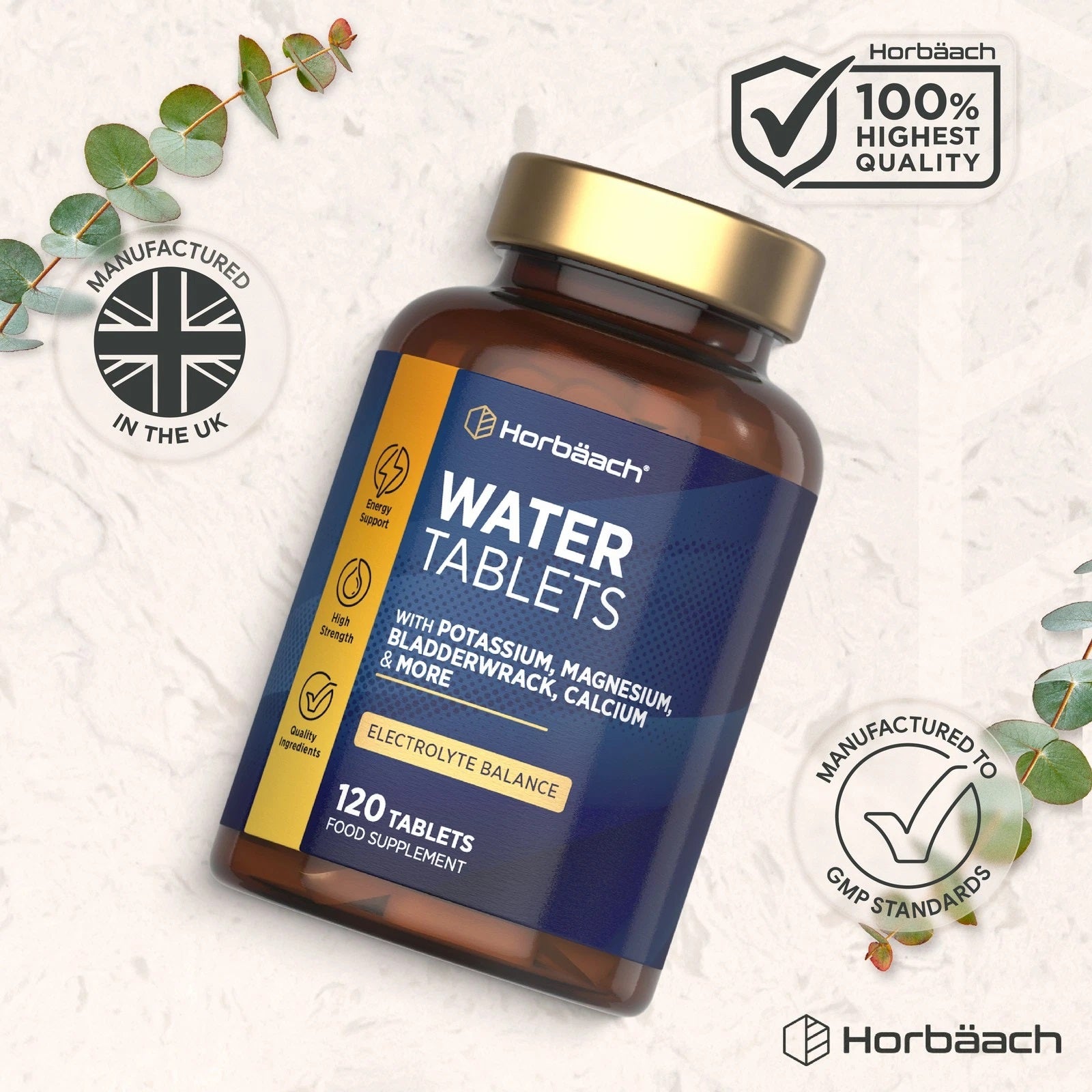 Water Tablets | Electrolyte Balance | 120 Tablets