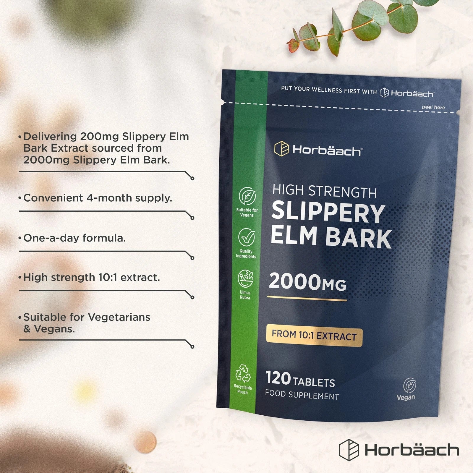 Slippery Elm 2000 mg | 120 Tablets