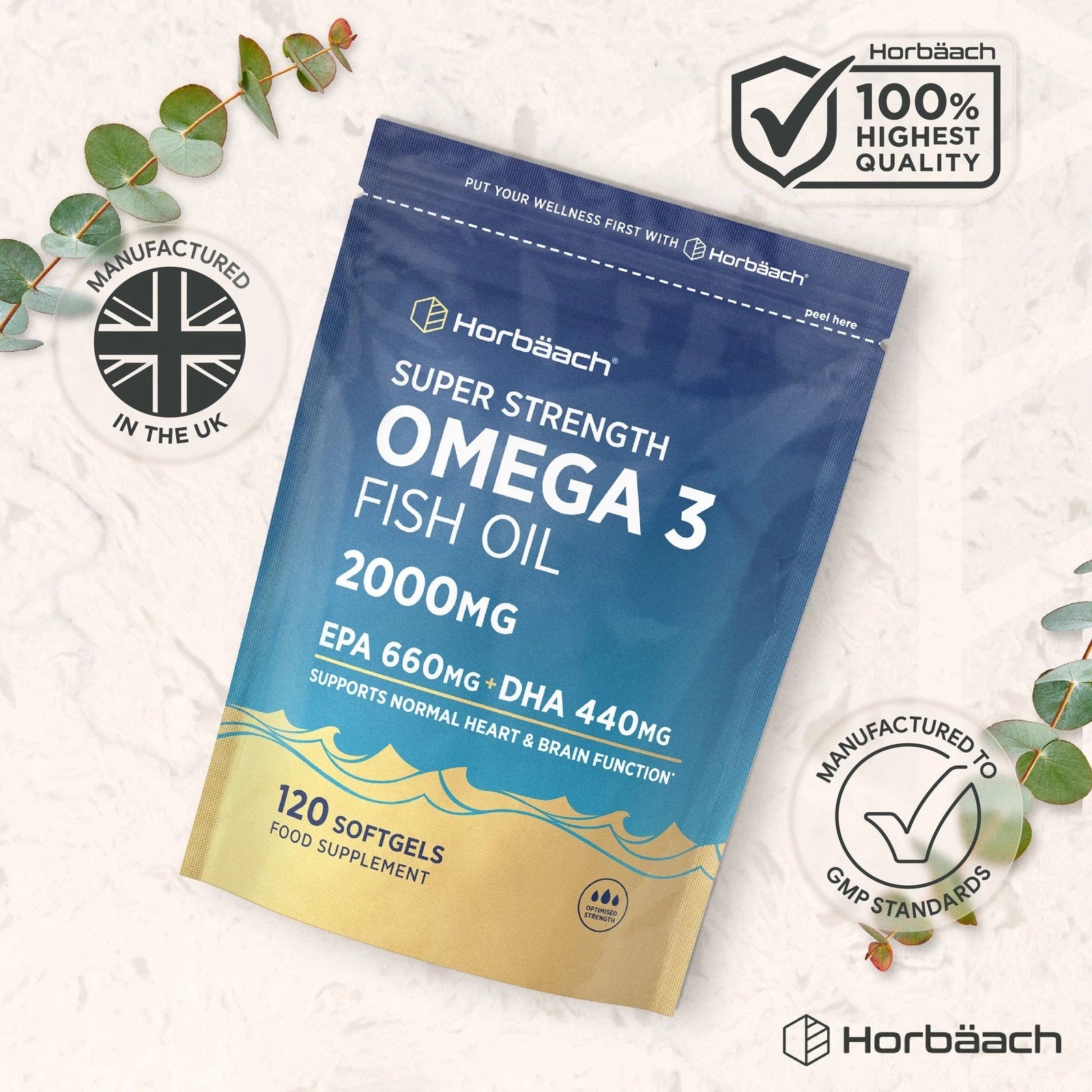 Omega 3 Fish Oil 2000 mg | 120 Softgels