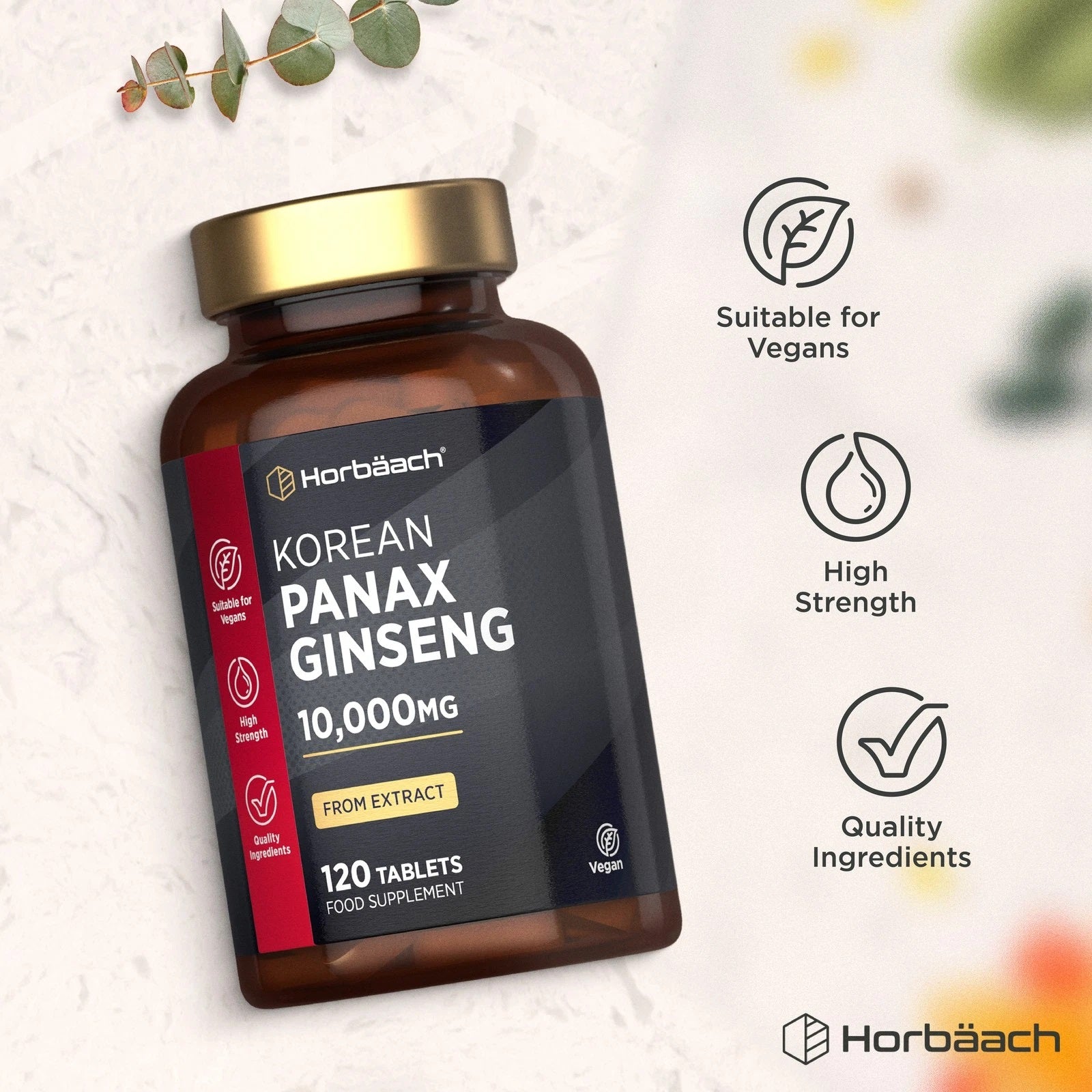Panax Korean Ginseng 10,000 mg | 120 Tablets