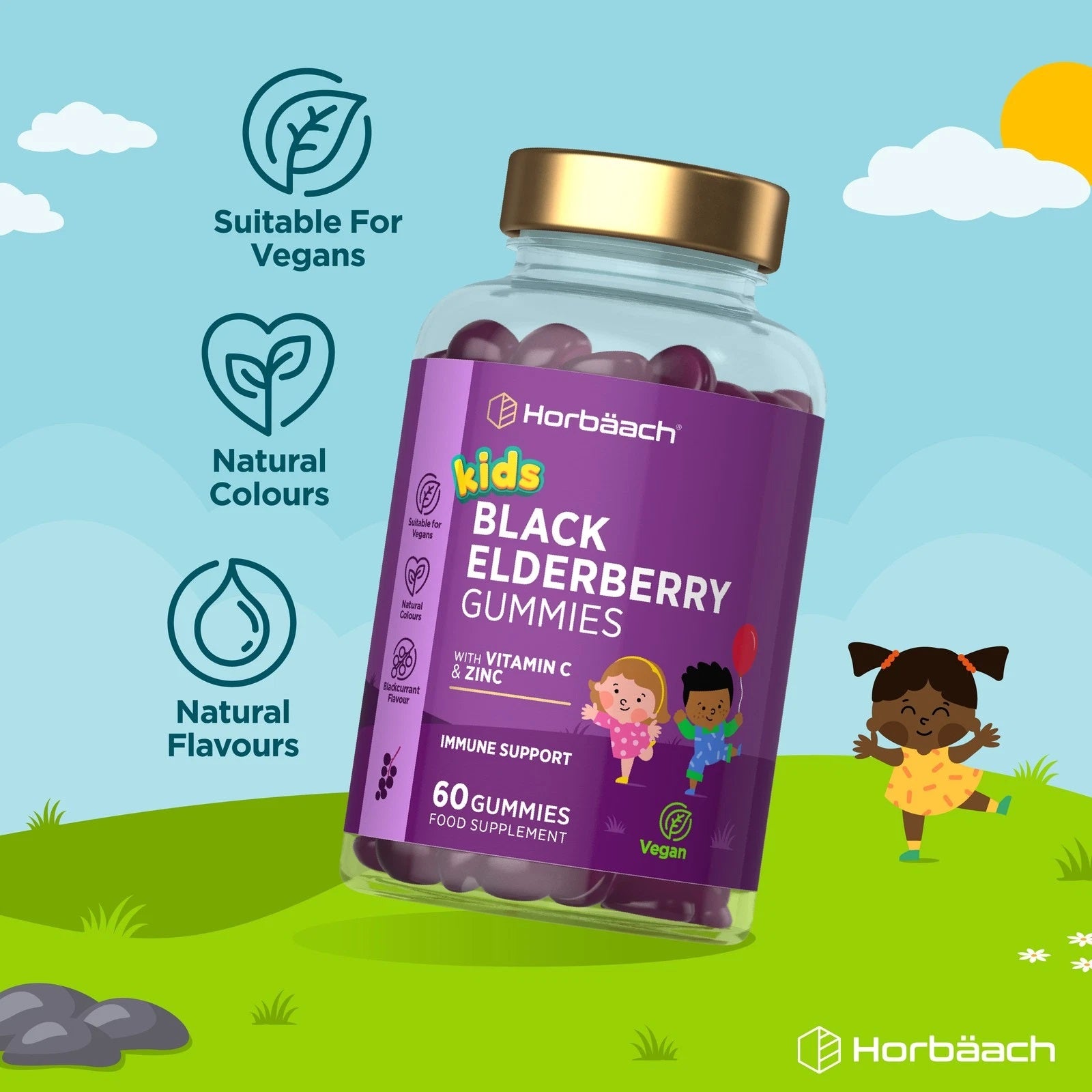 Black Elderberry for Kids | 60 Gummies