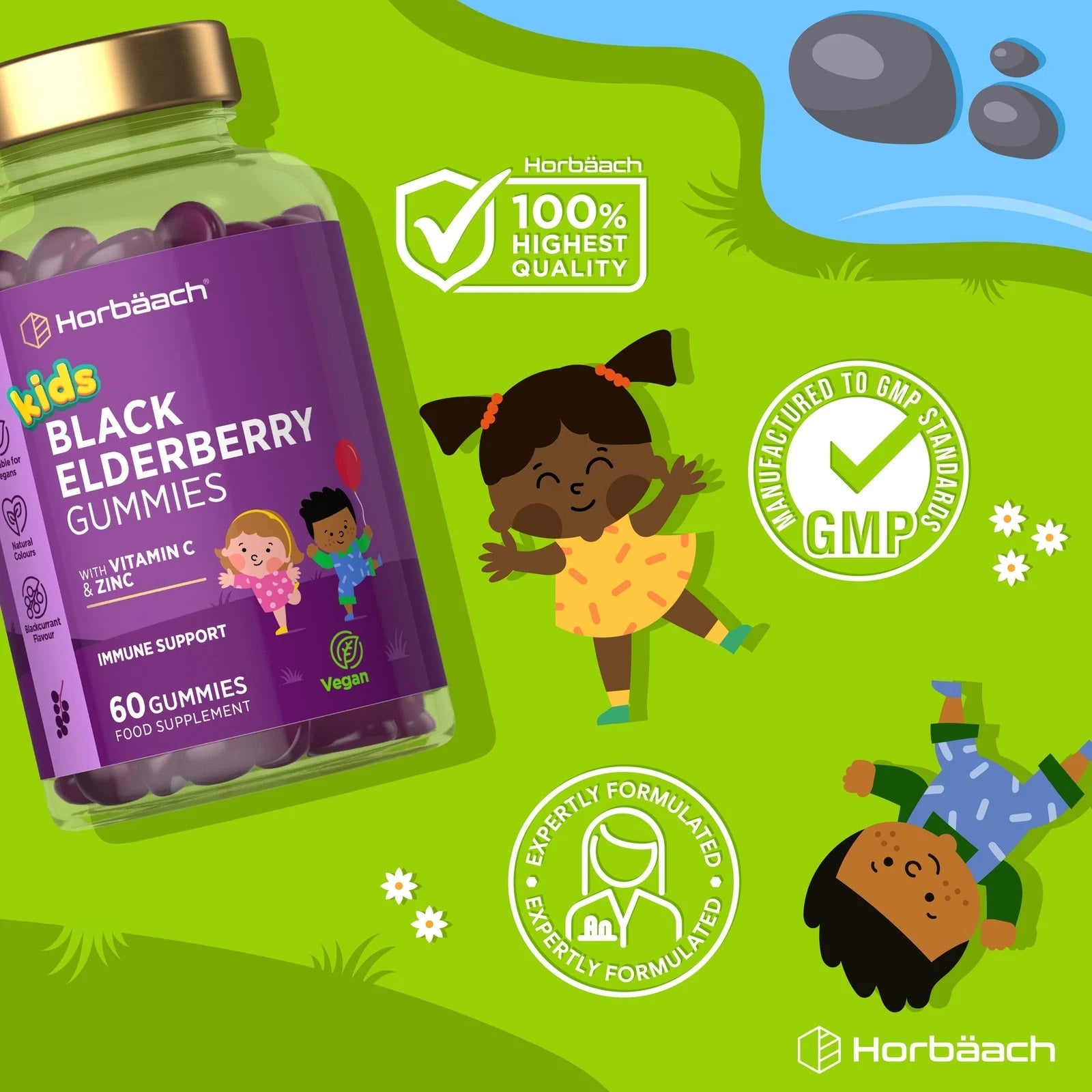 Black Elderberry for Kids | 60 Gummies