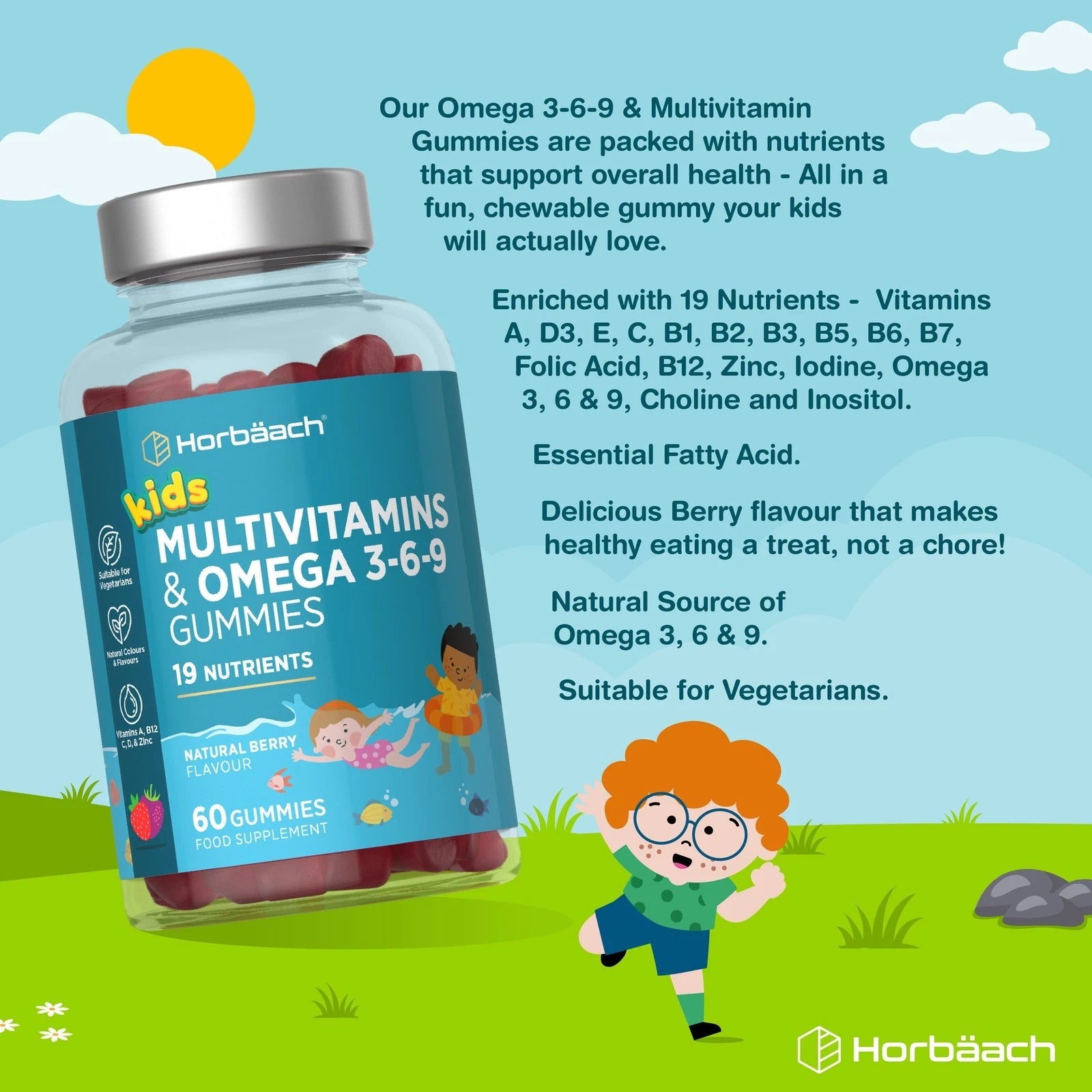 Multivitamin with Omega 369 For Kids | 120 Gummies