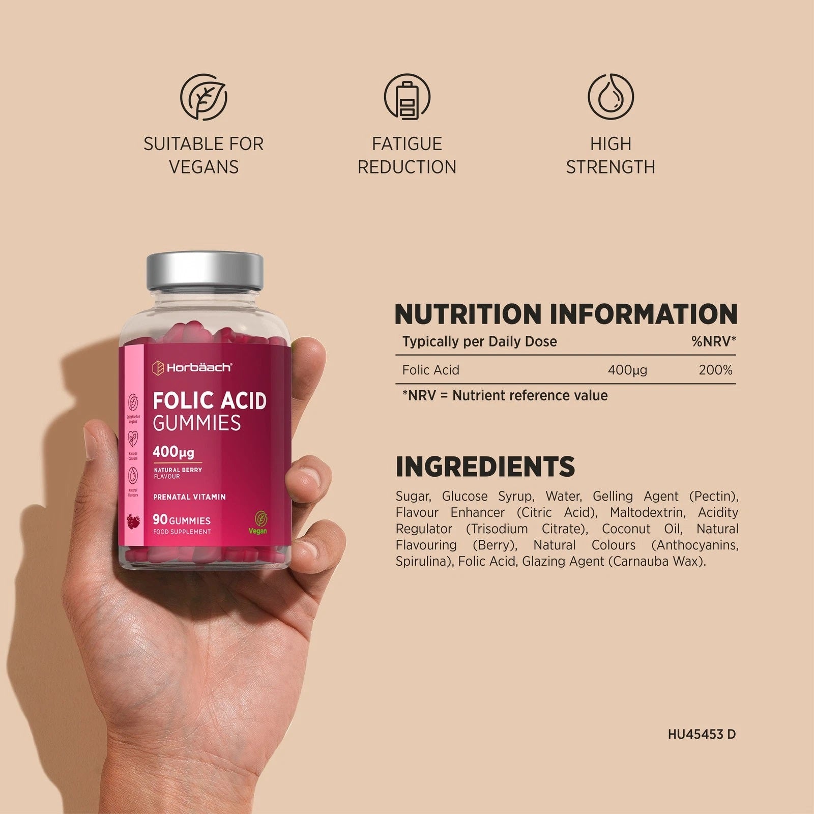 Folic Acid 400 mcg | 90 Gummies