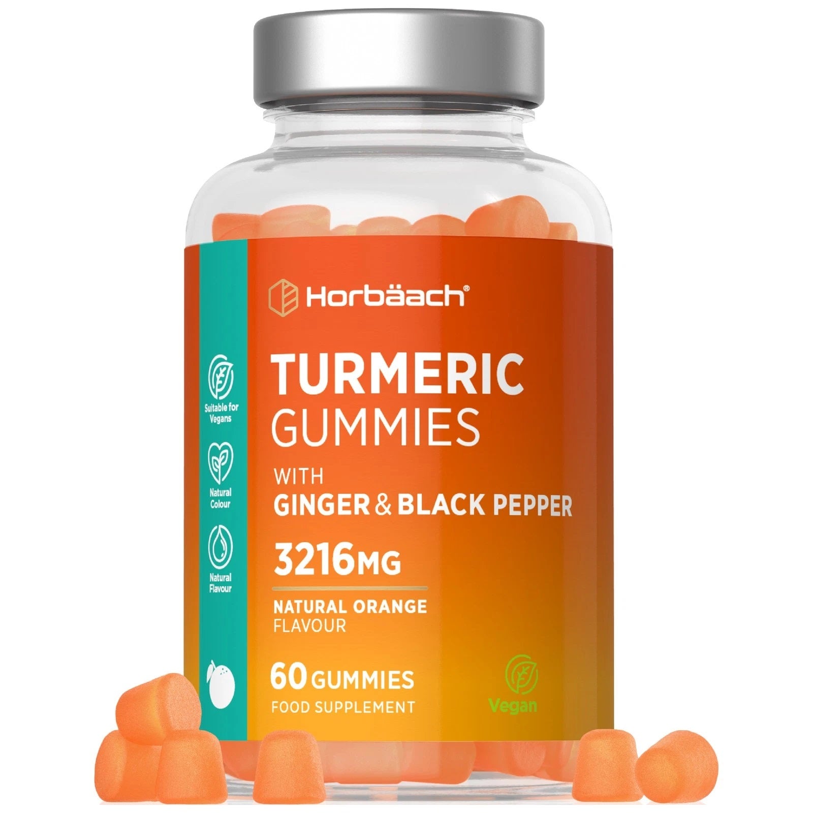 Turmeric with Ginger and Black Pepper 3126 mg | 60 Gummies