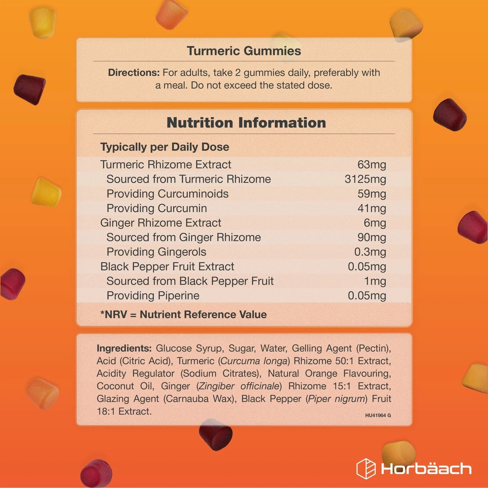 Turmeric with Ginger and Black Pepper 3126 mg | 60 Gummies