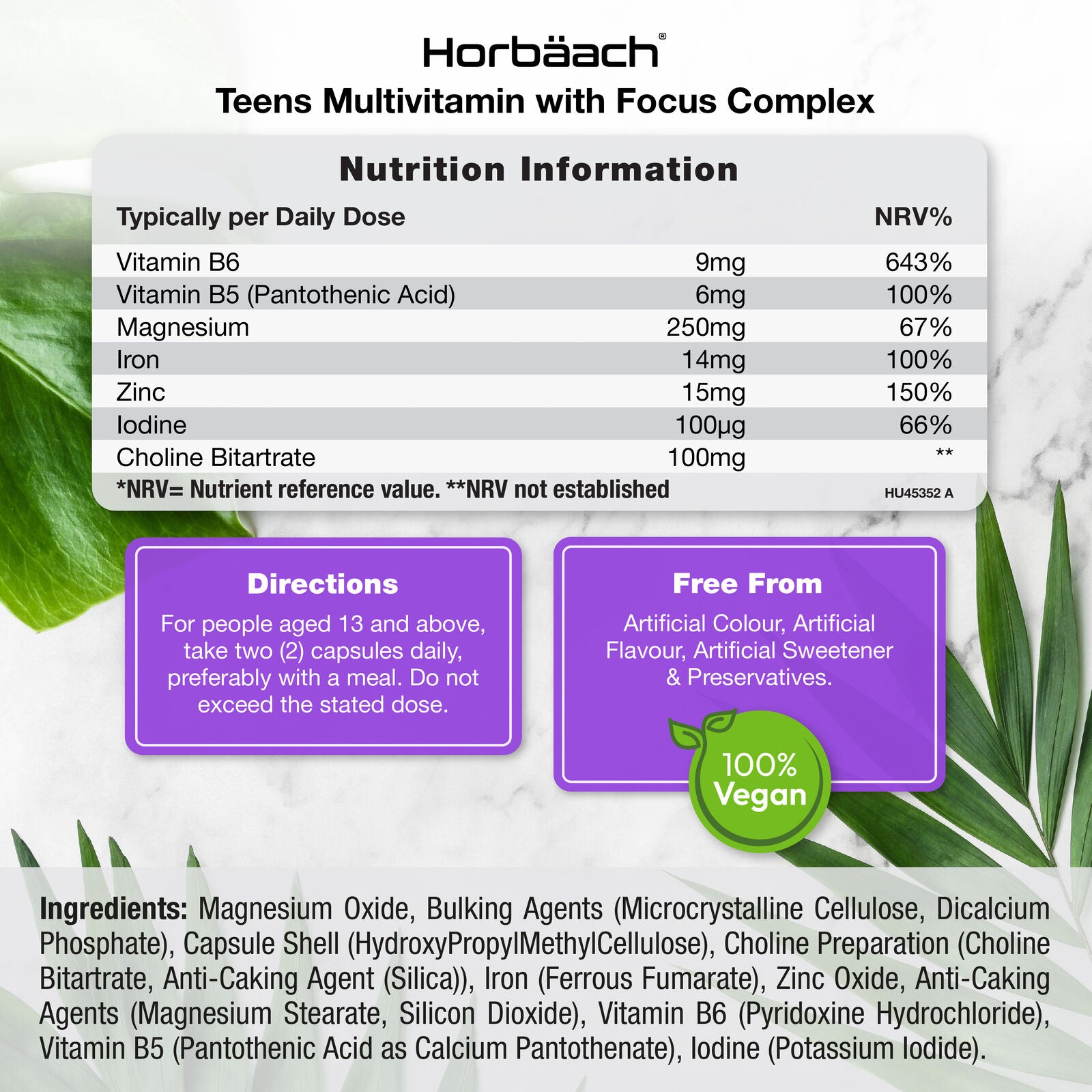 Multivitamins with Focus Complex for Teens | 180 Capsules