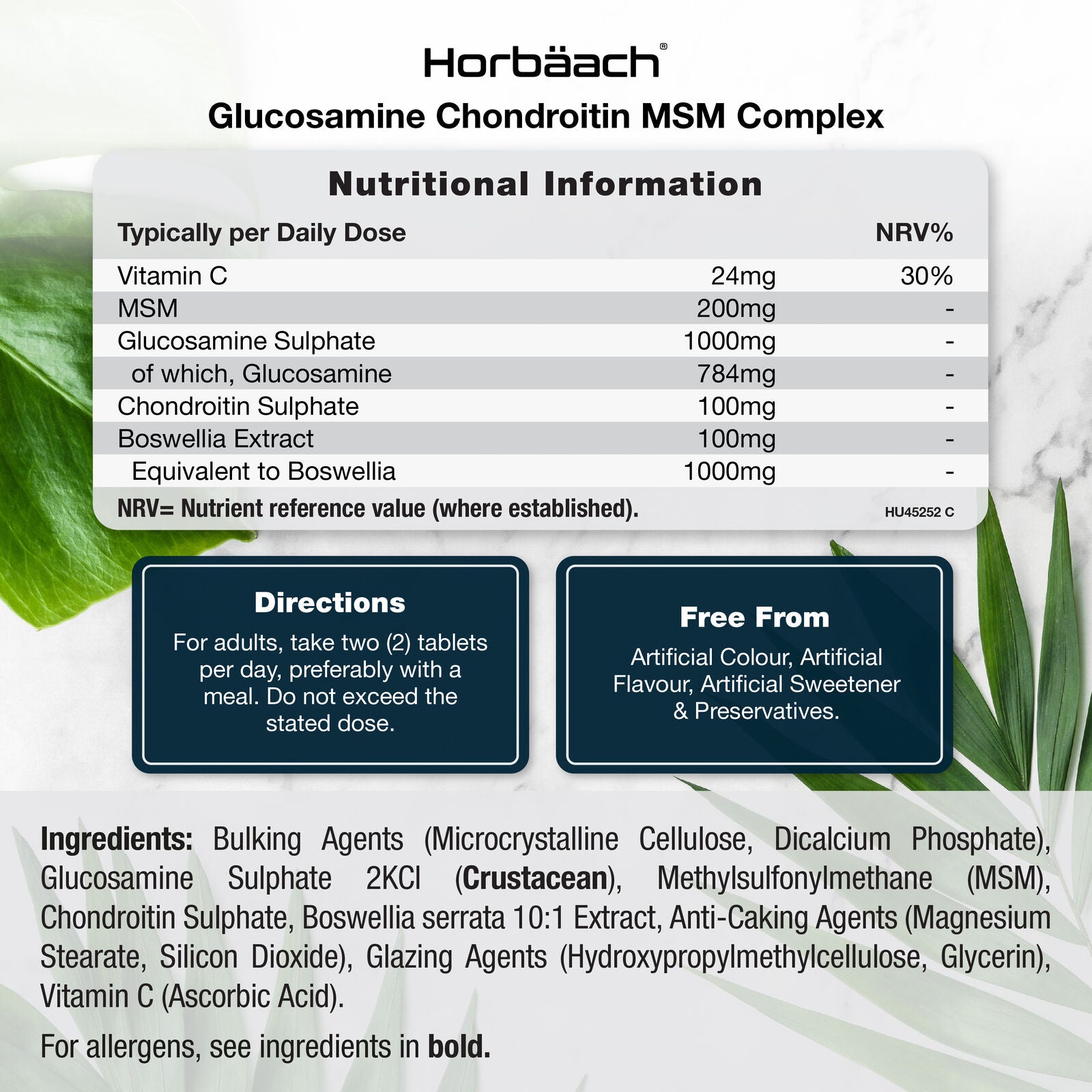 Glucosamine and Chondroitin MSM Complex | 120 Tablets