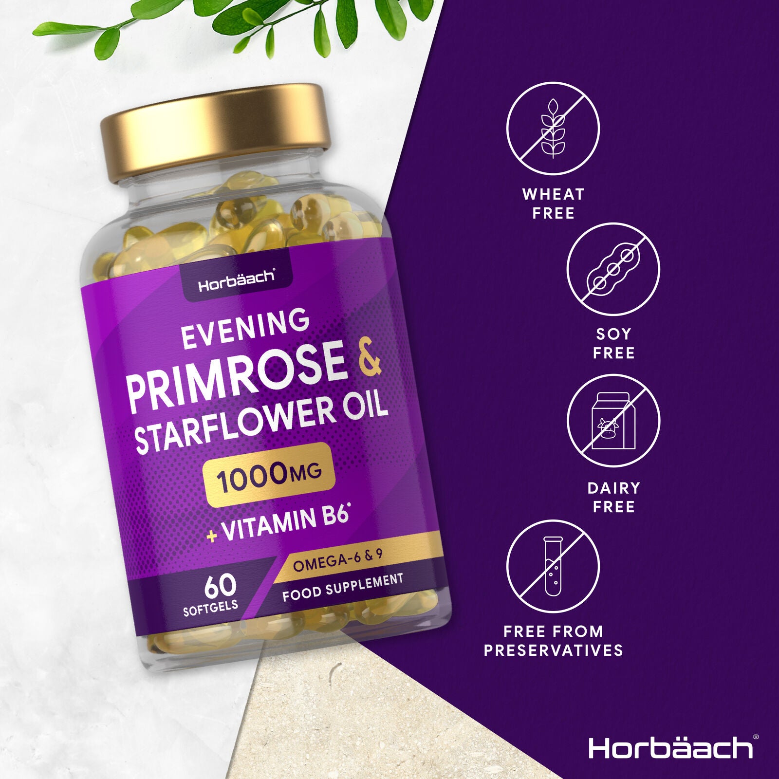 Evening Primrose and Starflower Oil 1000 mg | 60 Softgels