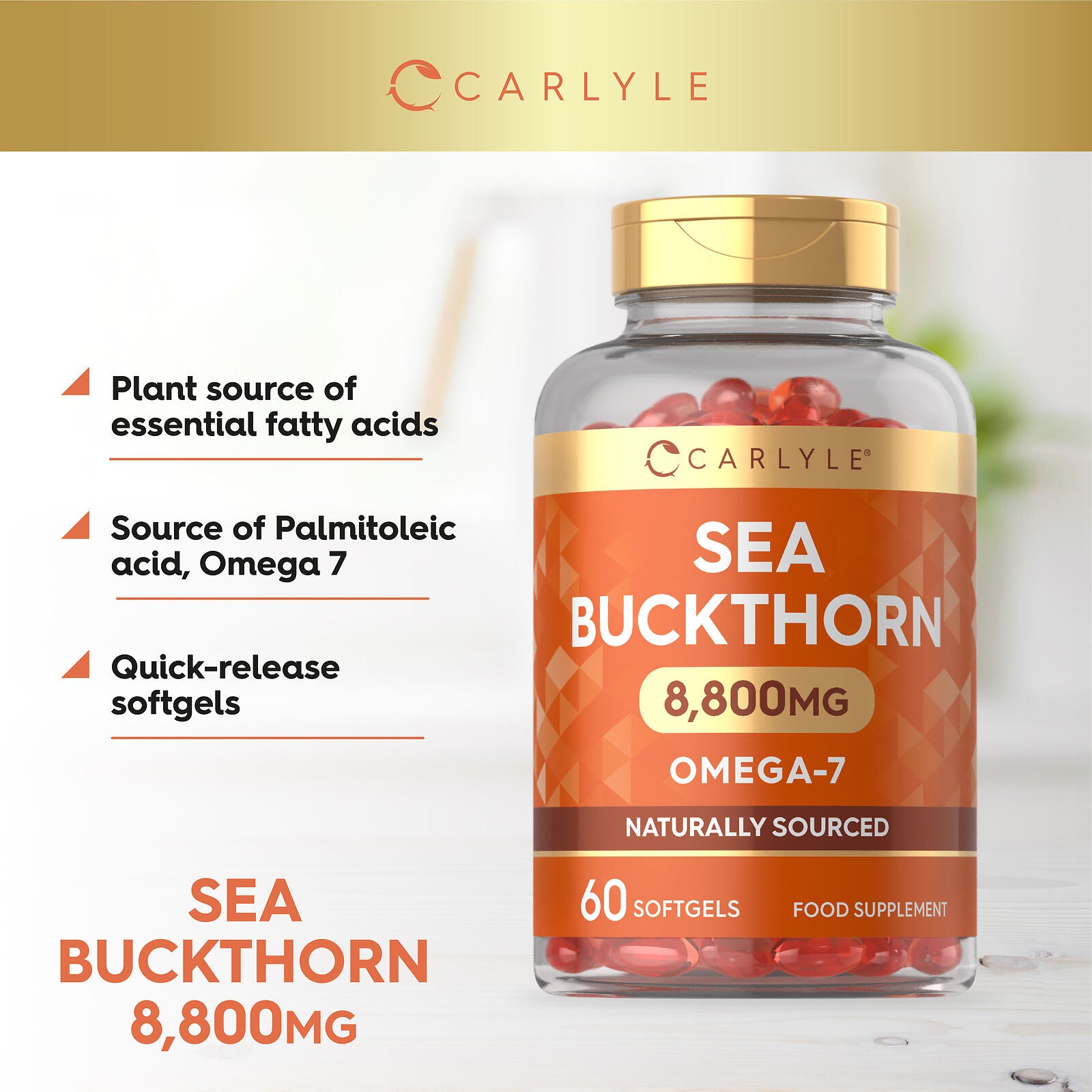 Sea Buckthorn Oil 8800 mg | 60 Softgels