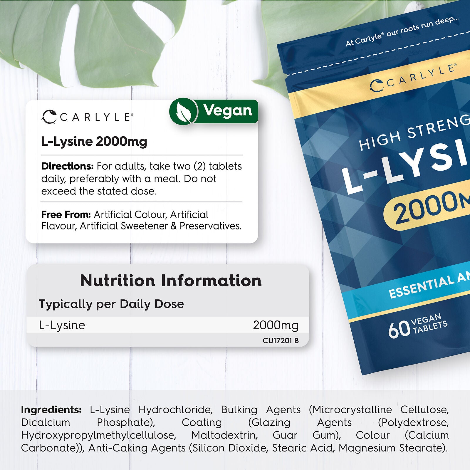 L-Lysine 2000 mg | 60 Tablets