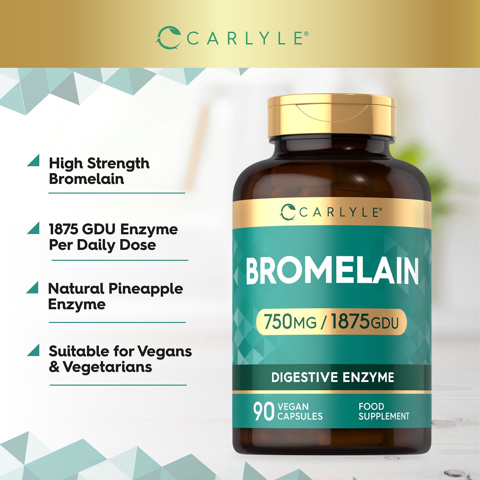 Bromelain 750 mg | 1875 GDU | 90 Capsules