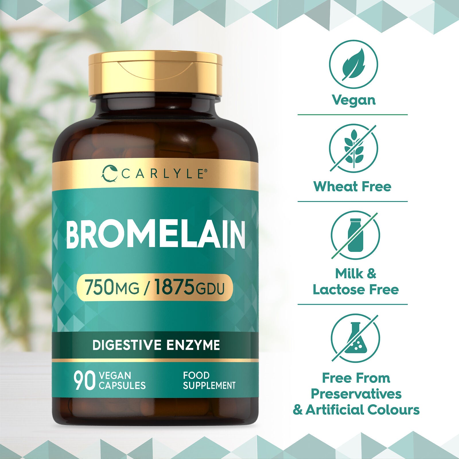 Bromelain 750 mg | 1875 GDU | 90 Capsules