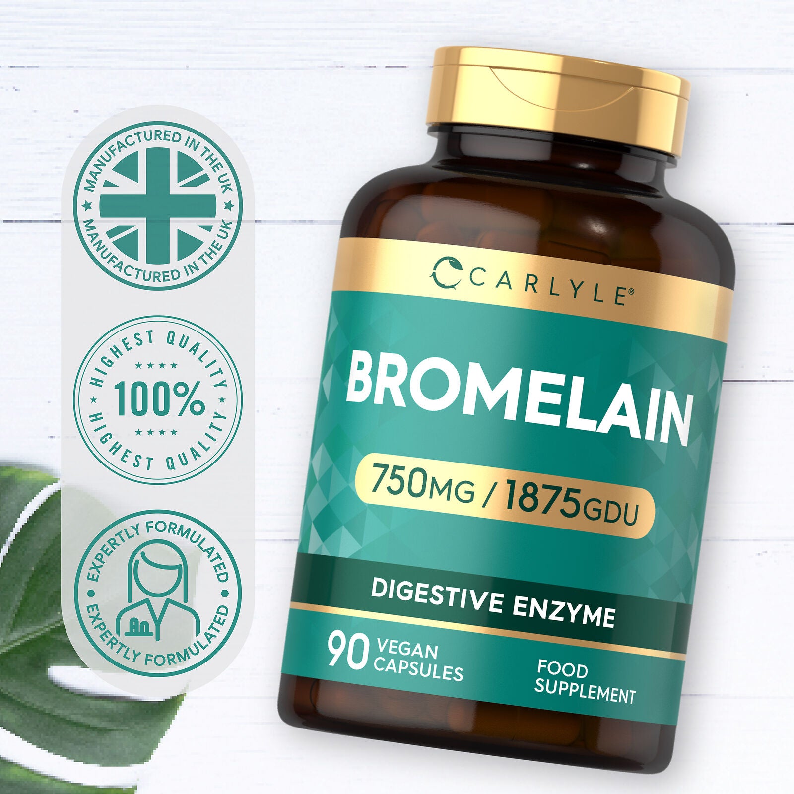 Bromelain 750 mg | 1875 GDU | 90 Capsules