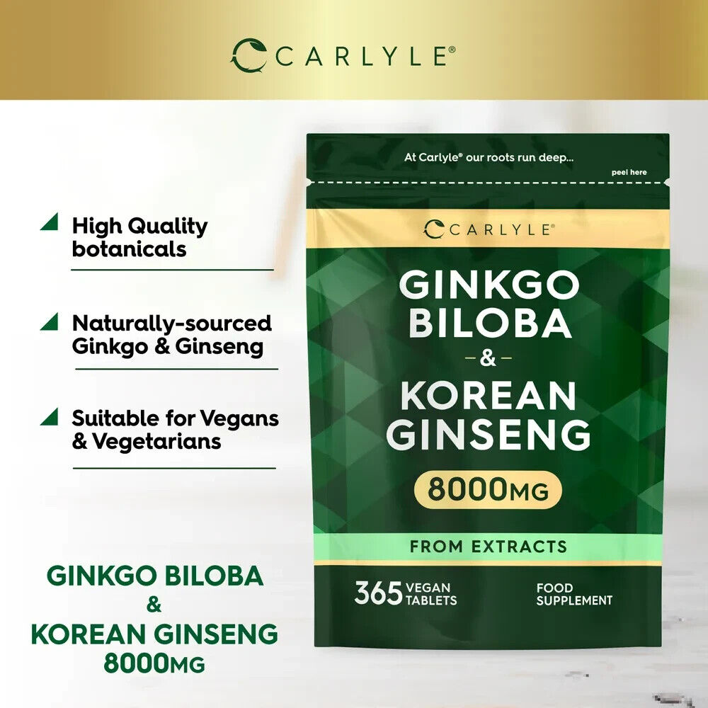 Ginkgo Biloba 6000 mg and Ginseng 2000 mg | 120 Tablets