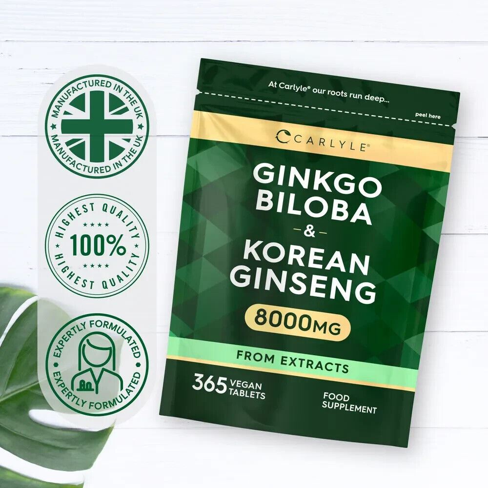 Ginkgo Biloba 6000 mg and Ginseng 2000 mg | 120 Tablets