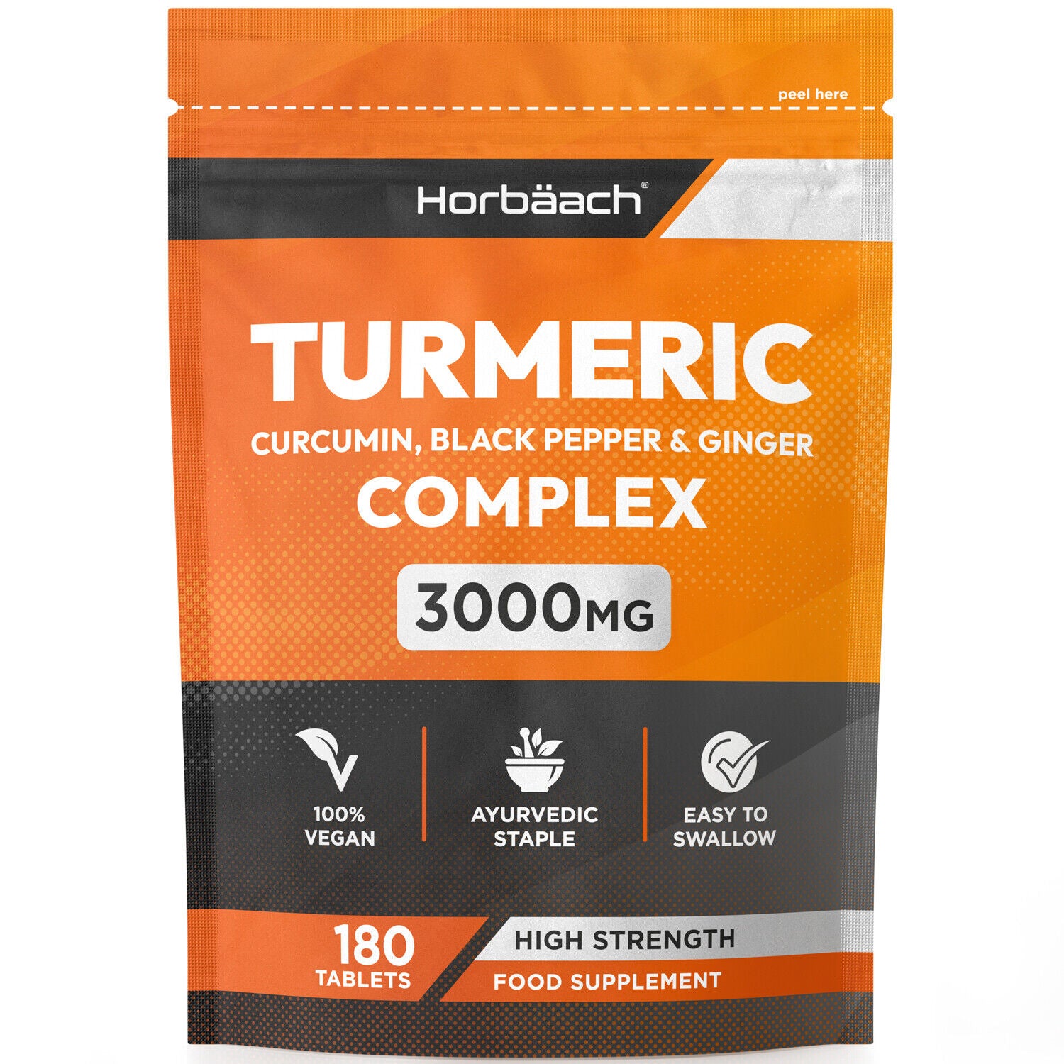 Turmeric Complex with Ginger, Black Pepper 3000 mg | 180 Tablets