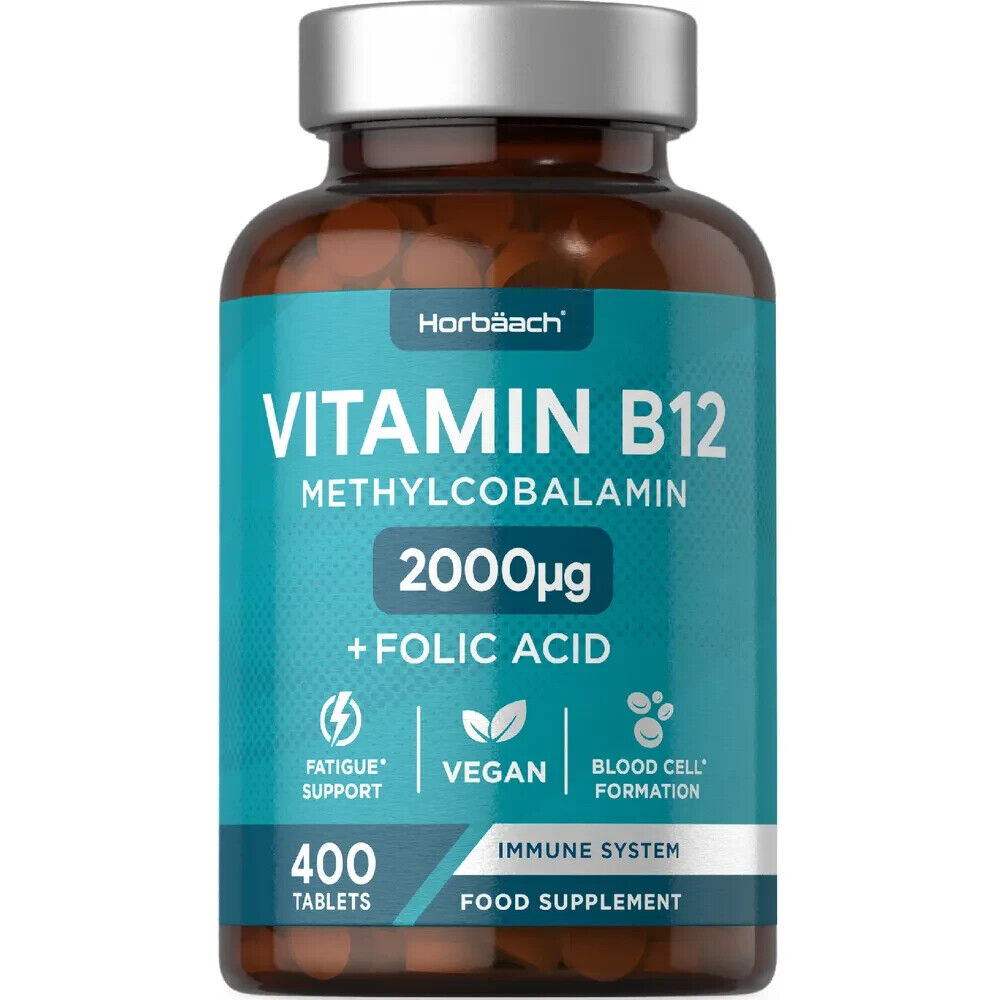 Vitamin B12 2000 mcg with Folic Acid | 400 Tablets