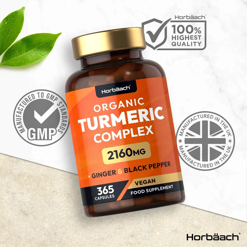 Turmeric Complex with Ginger, Black Pepper 2160 mg | Organic | 365 Capsules