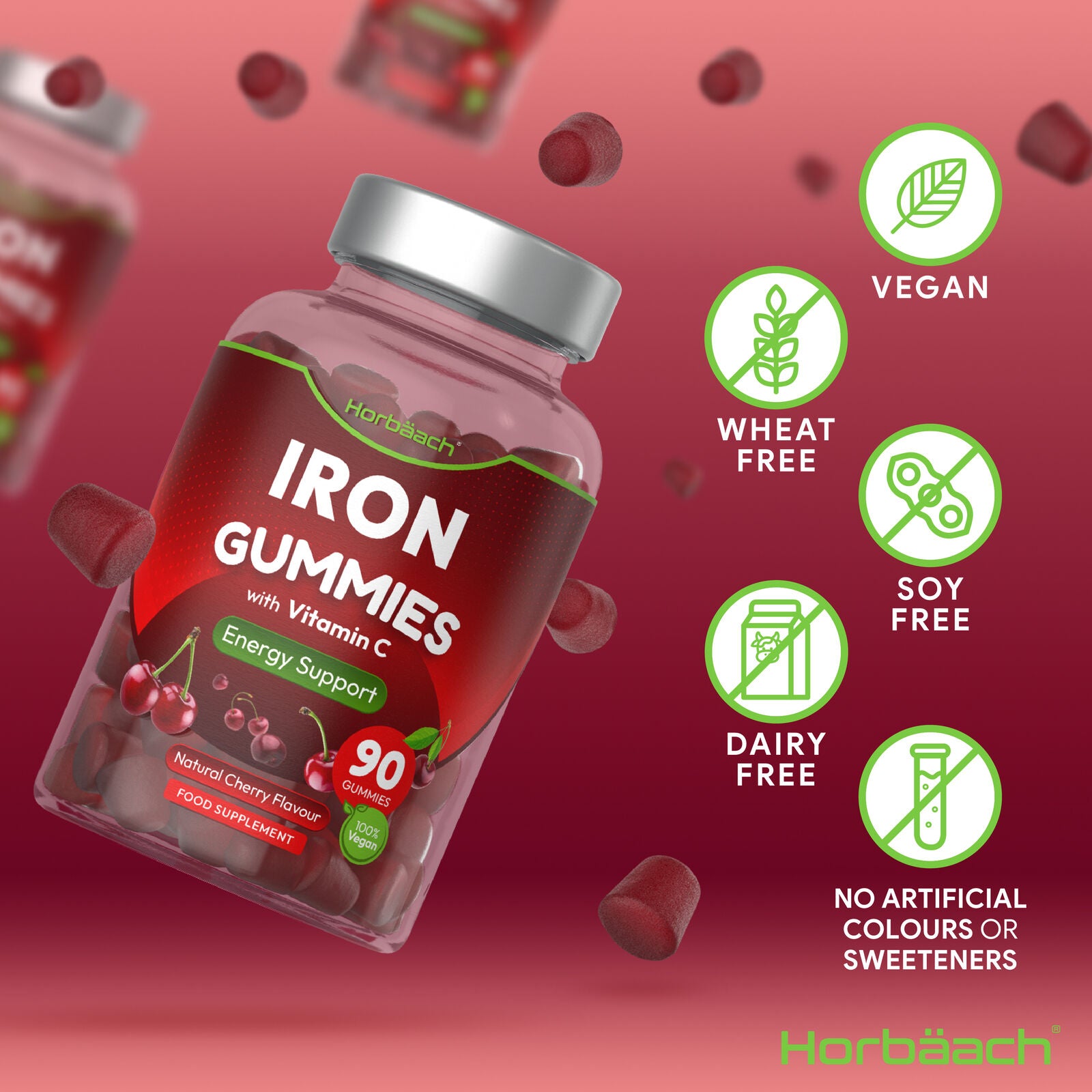 Iron 14 mg with Vitamin C | 90 Gummies