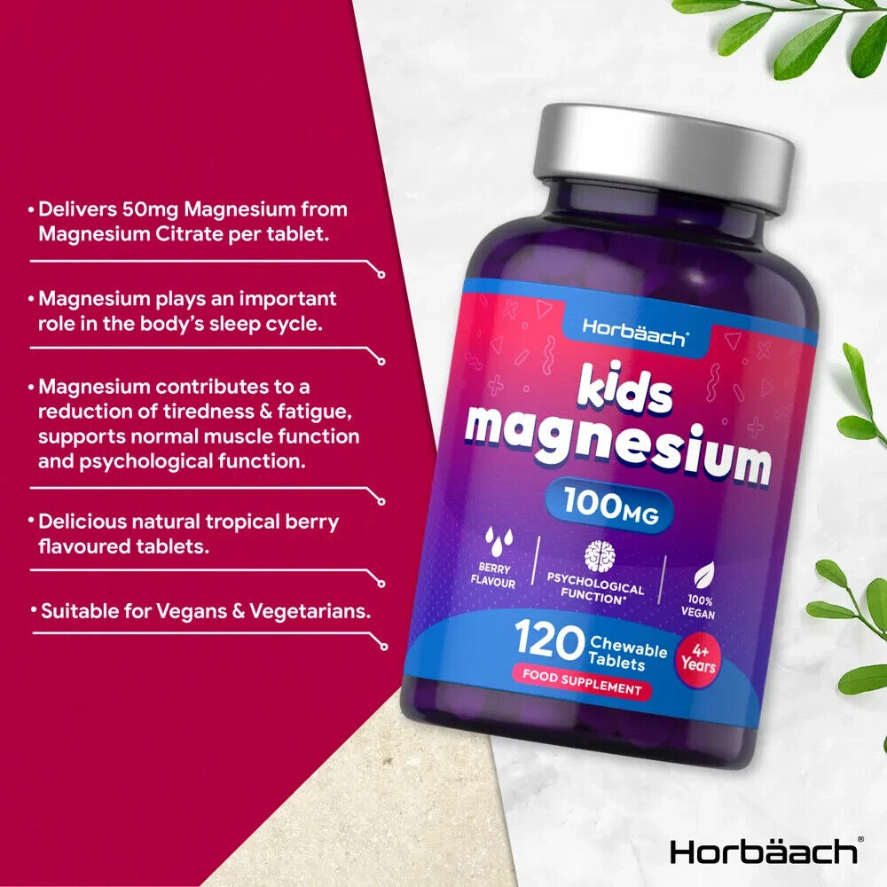 Magnesium for Kids 100 mg | 120 Chewable Tablets