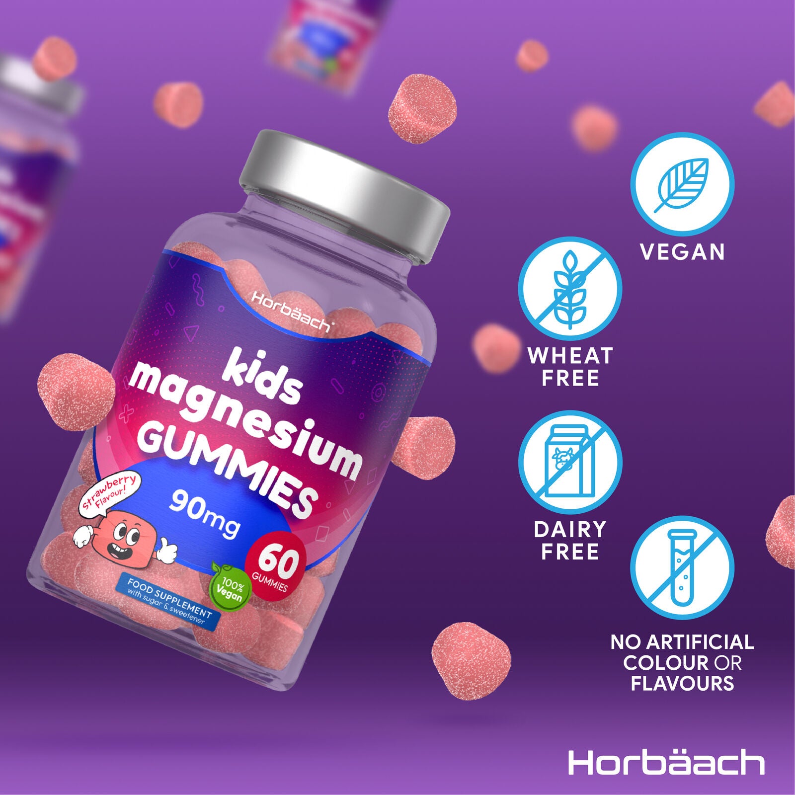 Magnesium for Kids 650 mg | 60 Gummies 