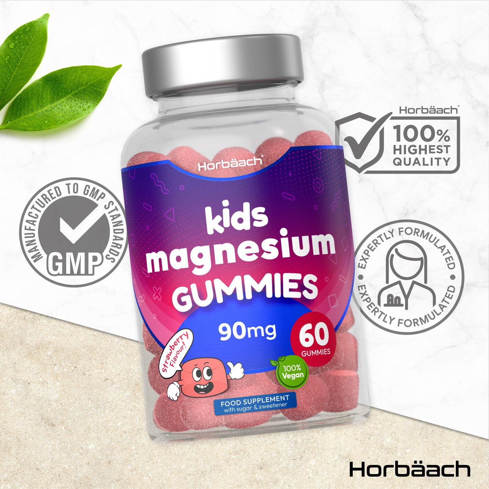 Magnesium for Kids 650 mg | 60 Gummies 