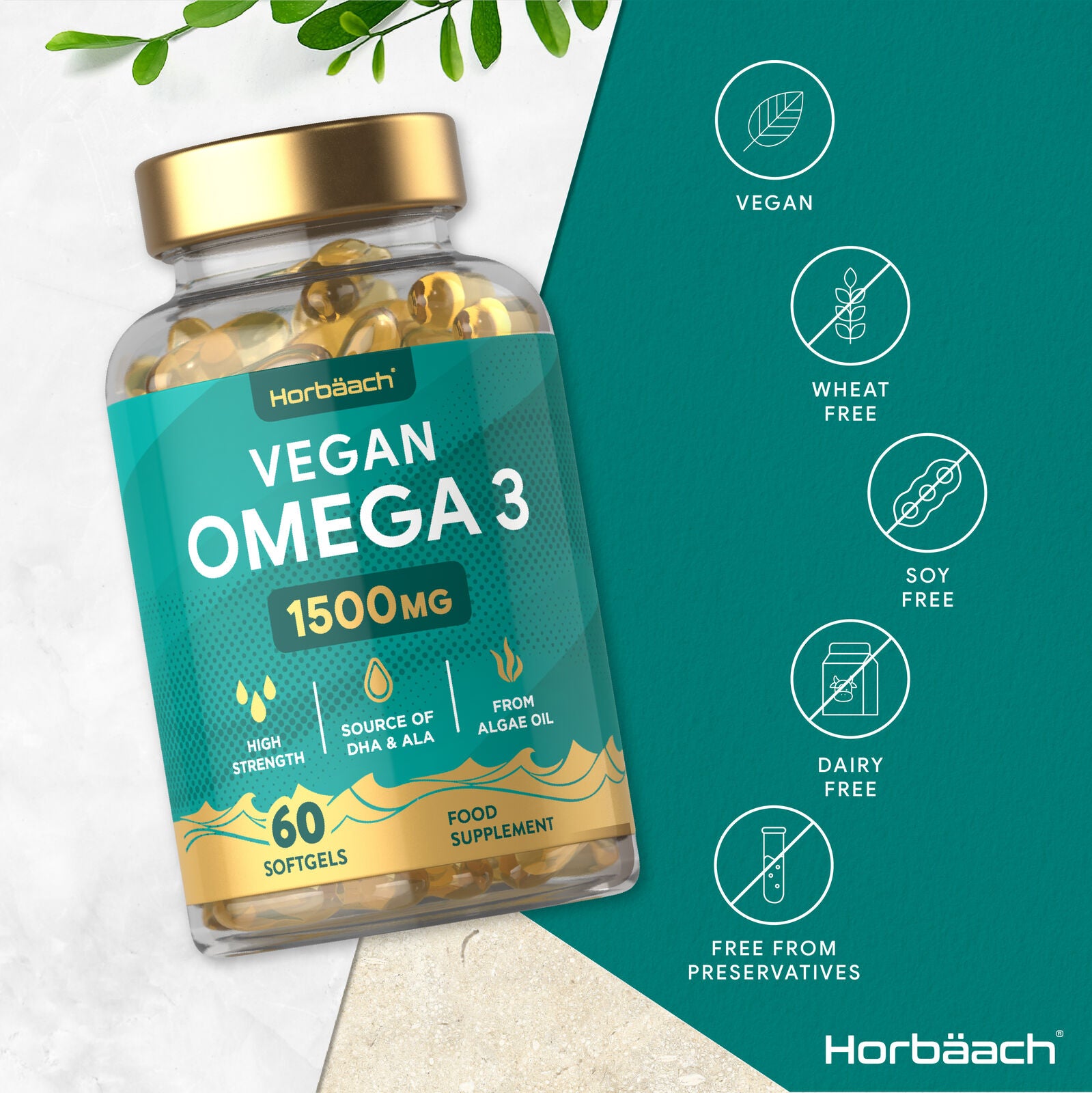 Omega 3 1500 mg | Vegan | 60 Softgels 