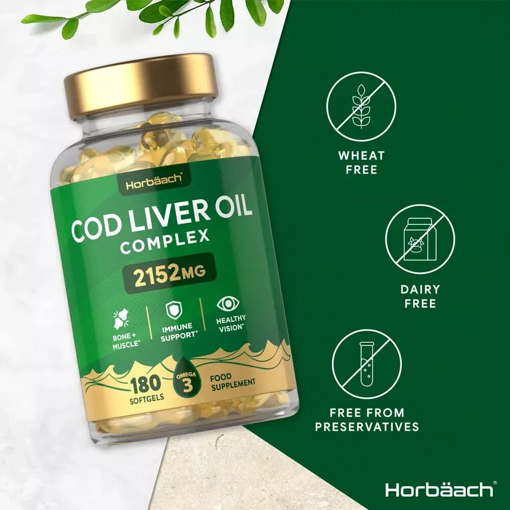 Cod Liver Oil Complex with Garlic 2152 mg | 180 Softgels