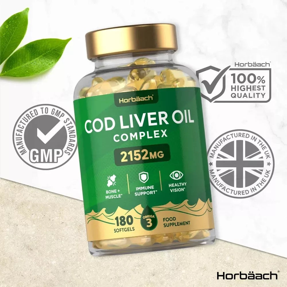 Cod Liver Oil Complex with Garlic 2152 mg | 180 Softgels