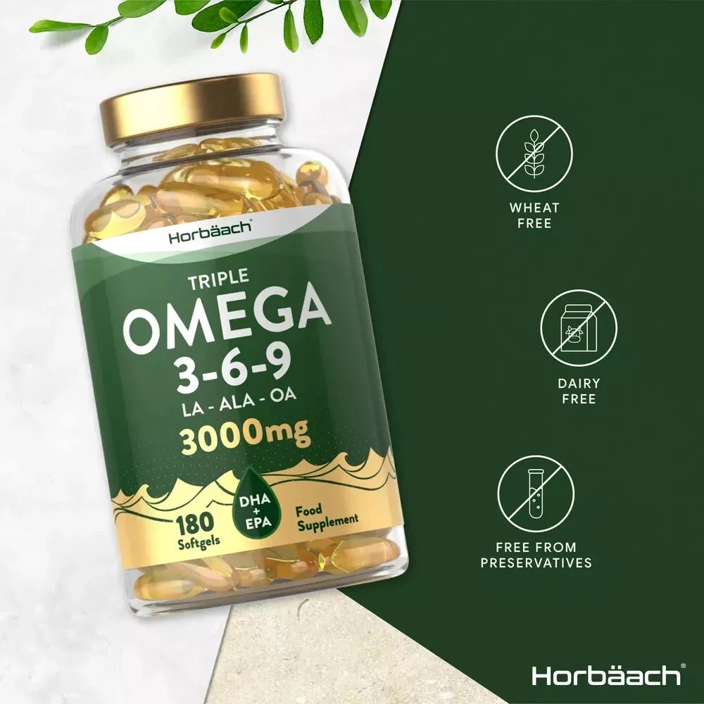 Omega 3-6-9 3000 mg with EPA, DHA & ALA | 180 Softgels