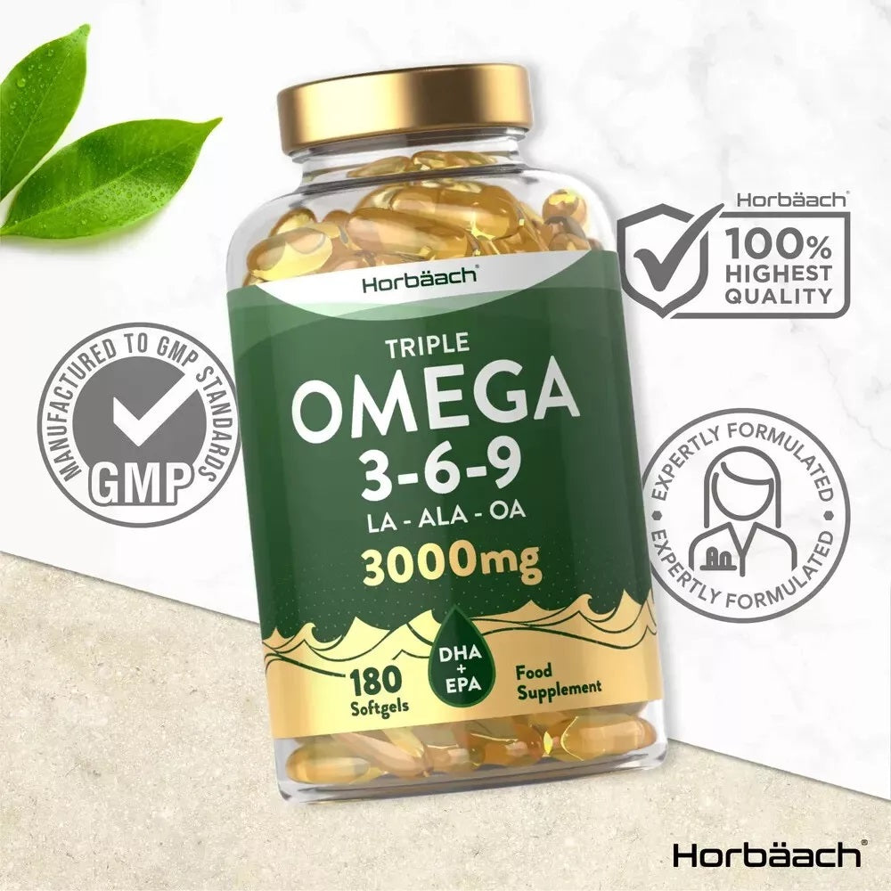 Omega 3-6-9 3000 mg with EPA, DHA & ALA | 180 Softgels