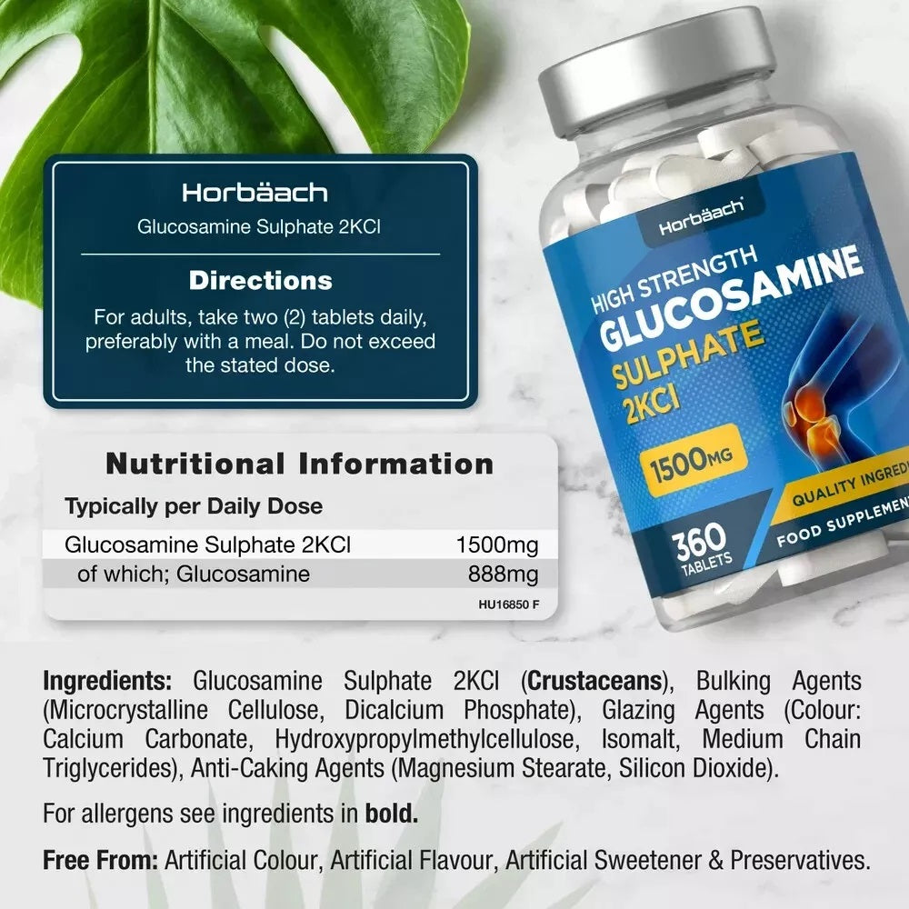 Glucosamine Sulphate 2KCl 1500 mg | 360 Tablets