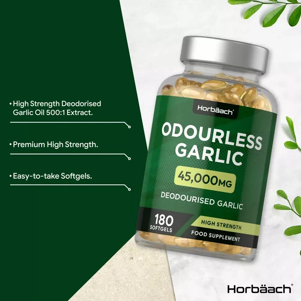 Odourless Garlic 45,000 mg | 180 Softgels