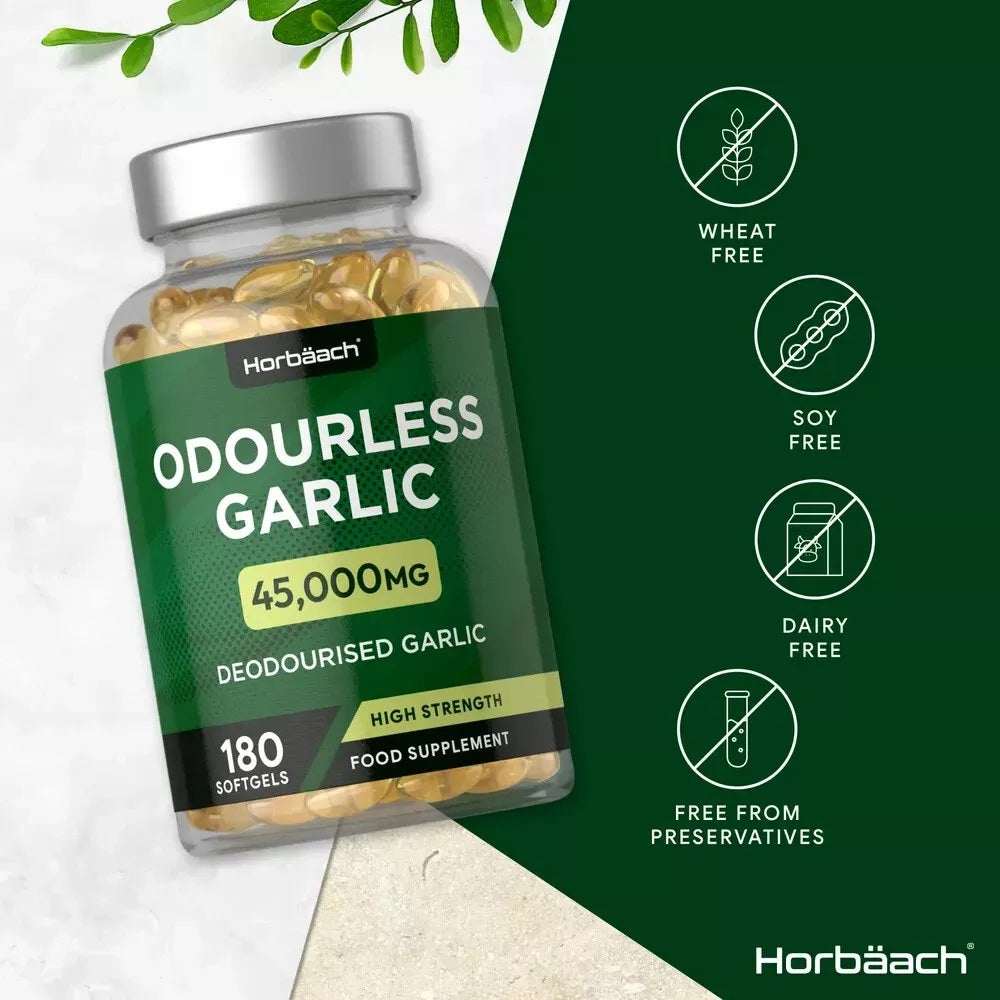 Odourless Garlic 45,000 mg | 180 Softgels