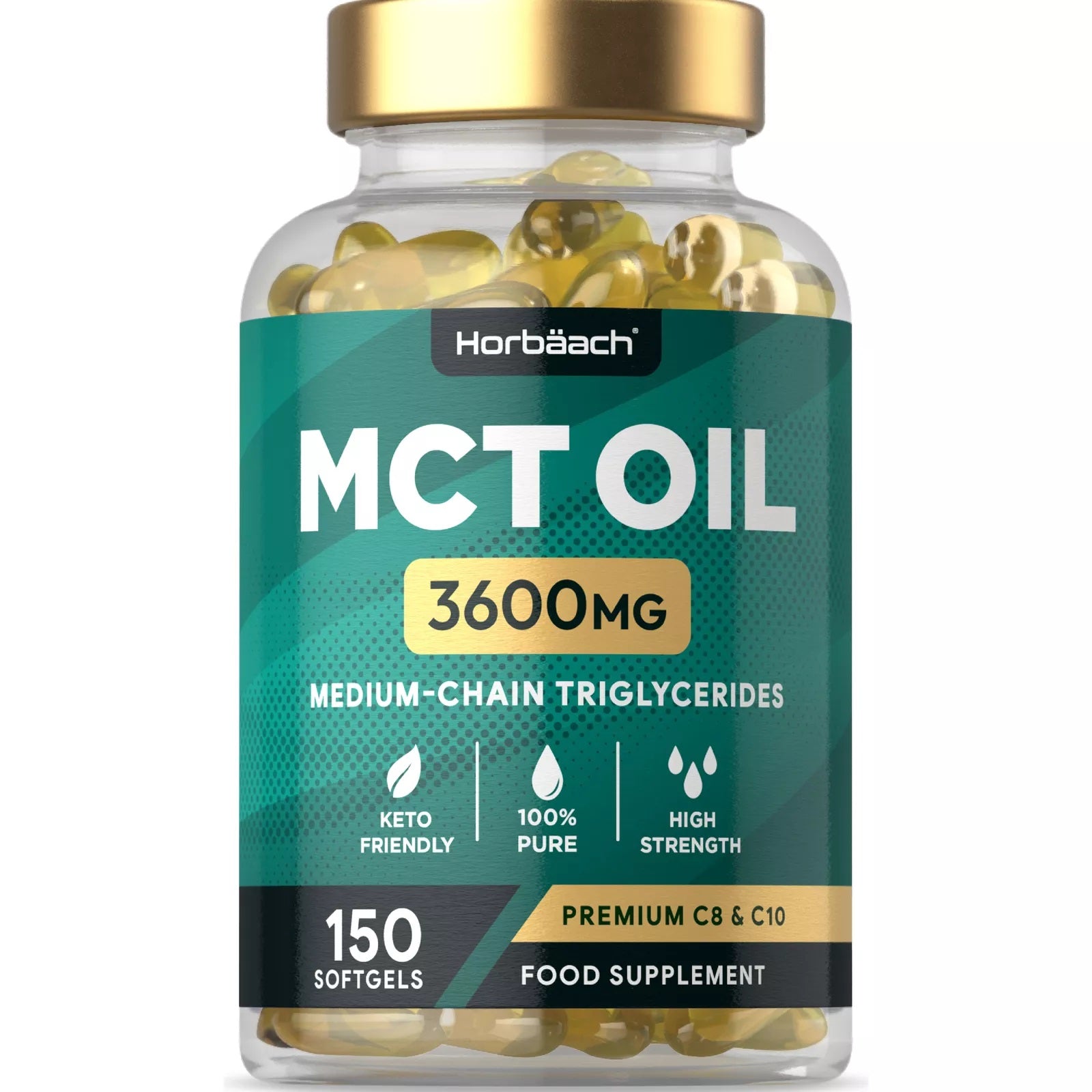 MCT Oil 3600 mg | C8 & C10 | 150 Softgels