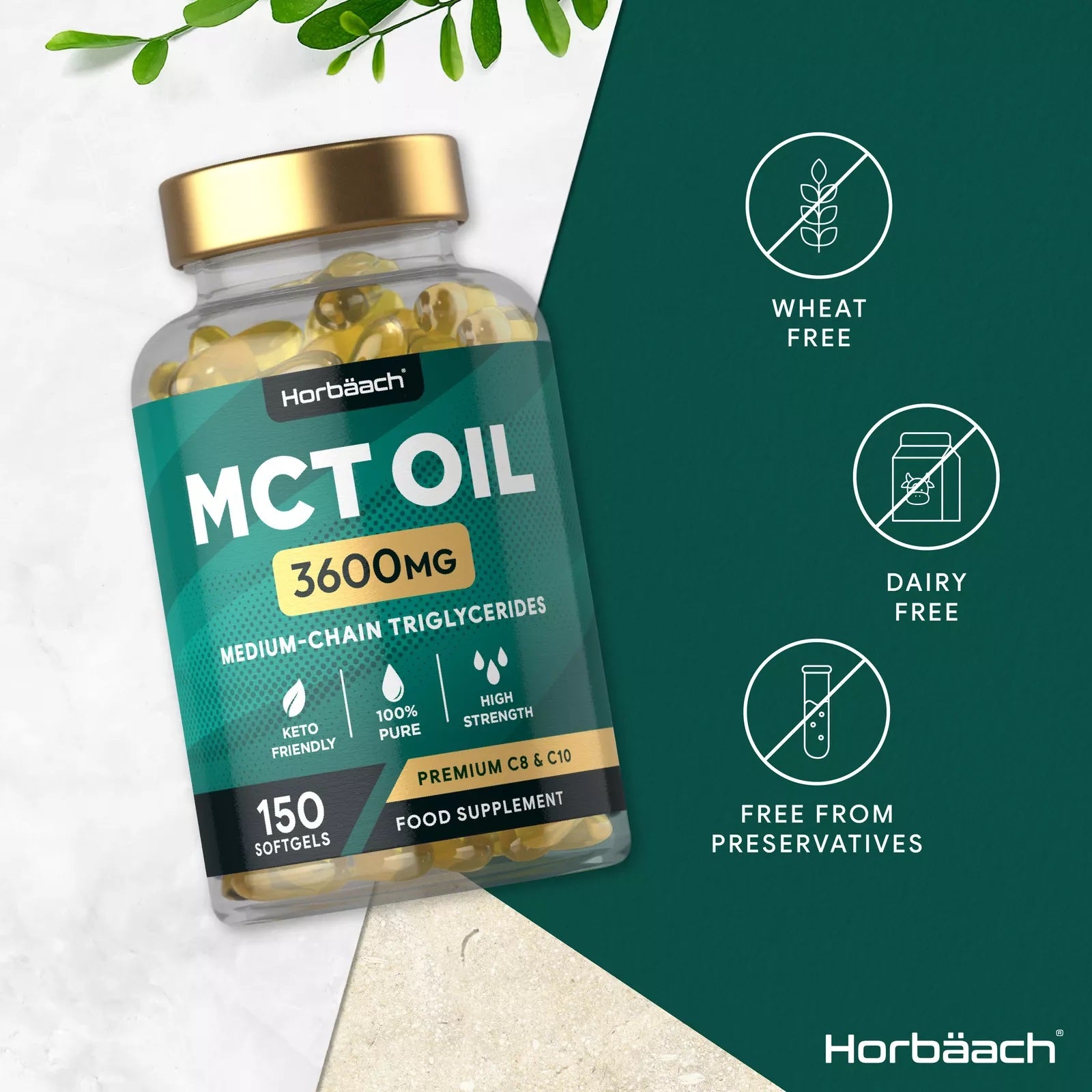 MCT Oil 3600 mg | C8 & C10 | 150 Softgels