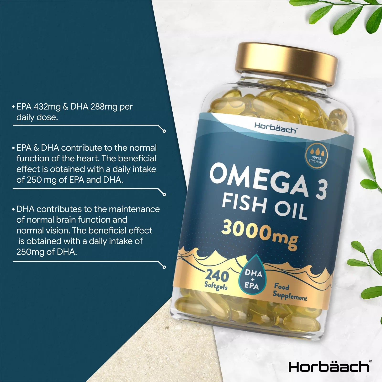 Omega 3 Fish Oil 3000 mg  with EPA & DHA | 240 Softgels