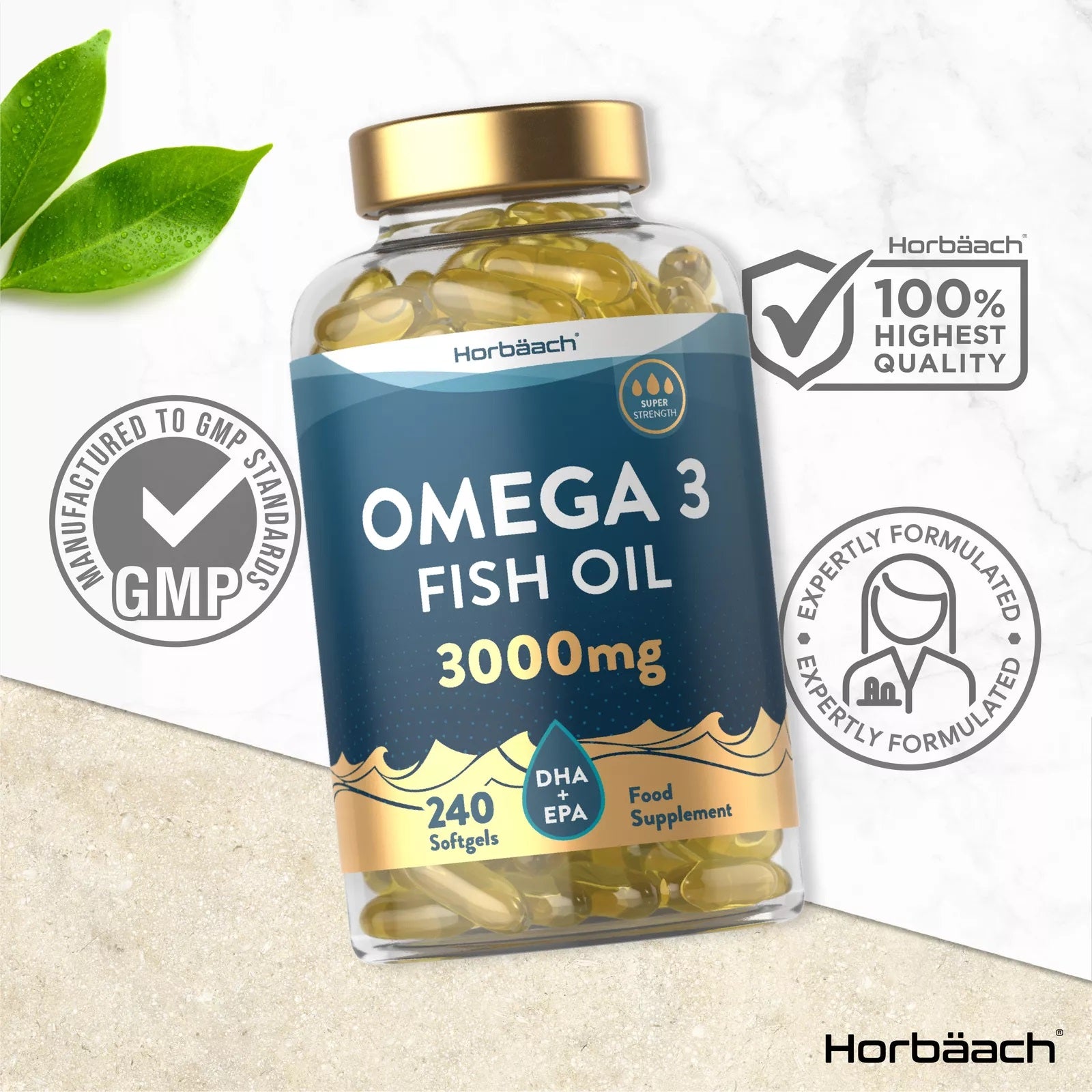 Omega 3 Fish Oil 3000 mg  with EPA & DHA | 240 Softgels