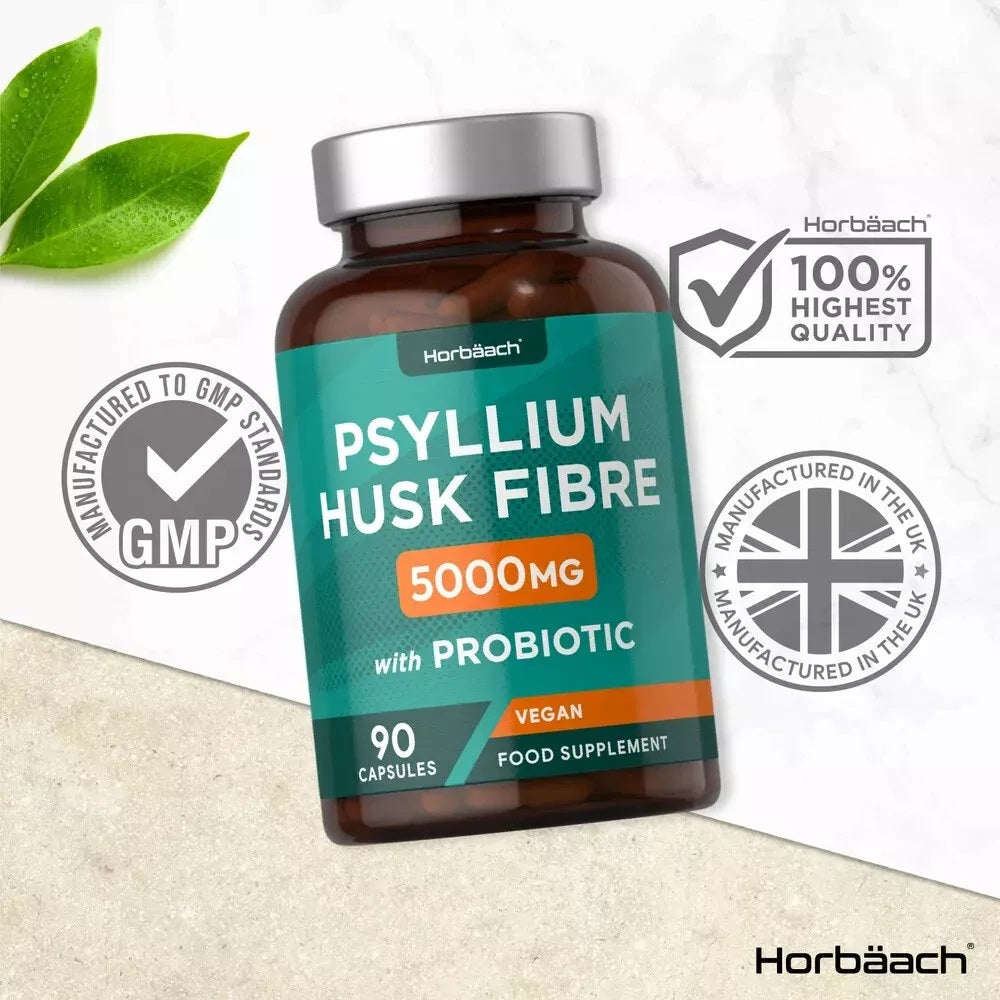 Psyllium Husk with Probiotics 5000 mg | 90 Capsules